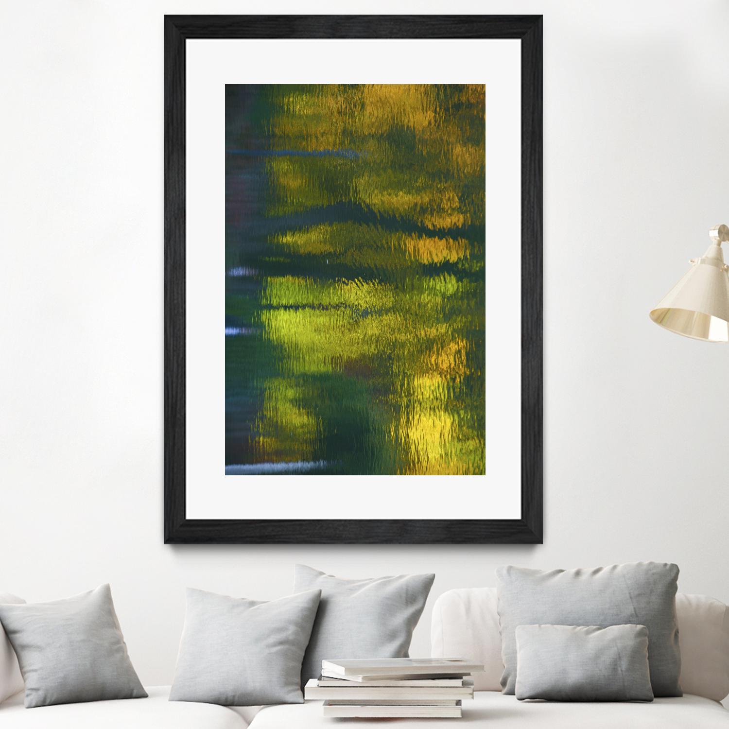 Afternoon Pond by Melissa McClain on GIANT ART - yellow abstract