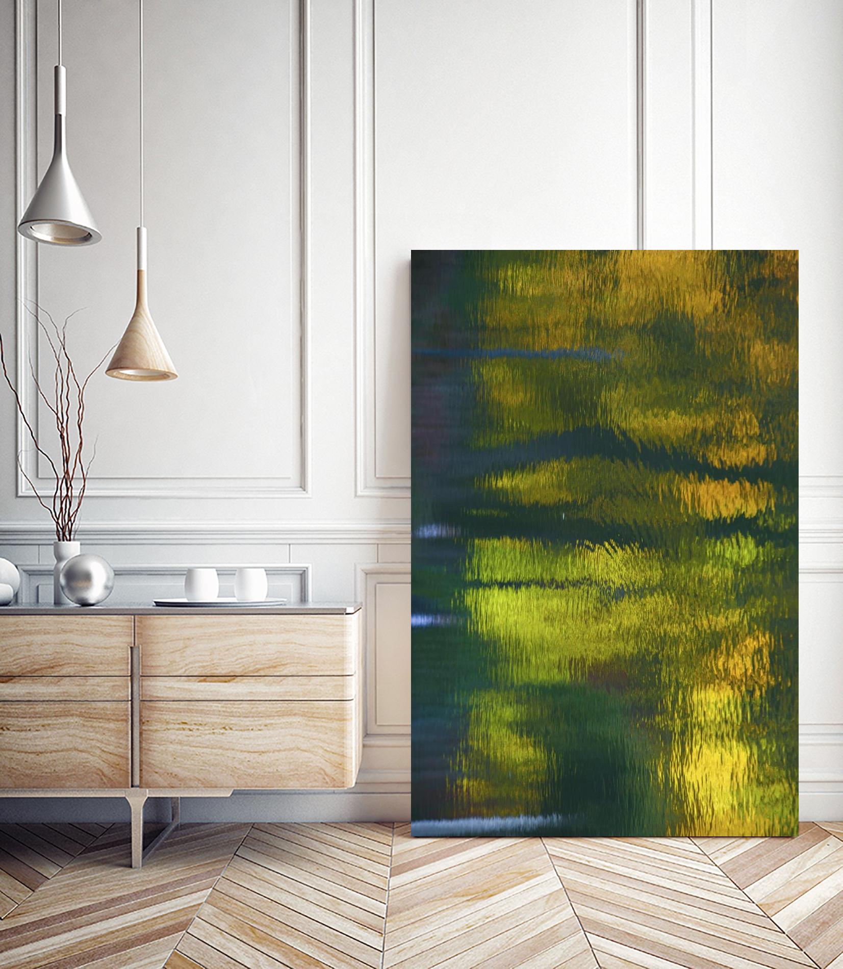 Afternoon Pond by Melissa McClain on GIANT ART - yellow abstract