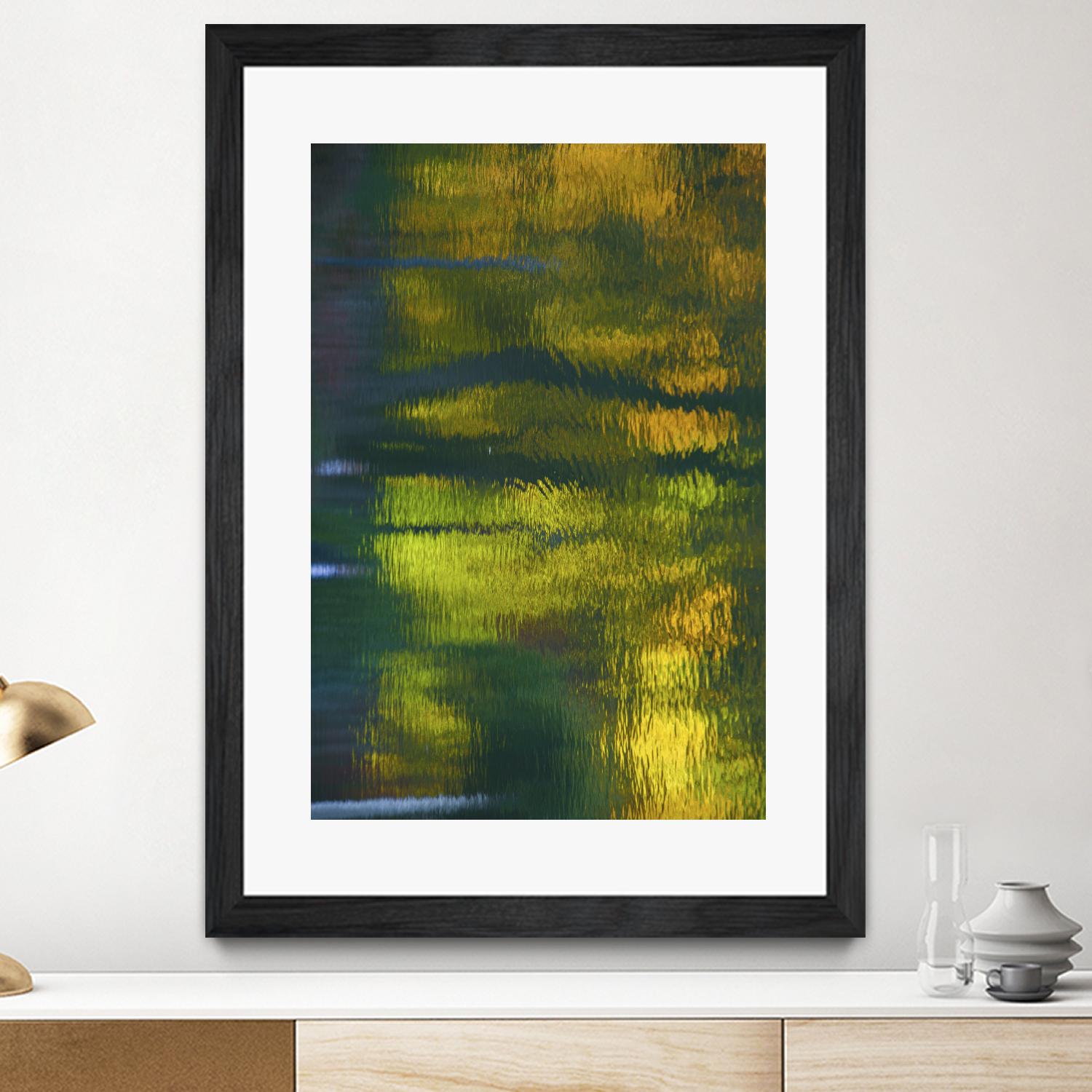 Afternoon Pond by Melissa McClain on GIANT ART - yellow abstract