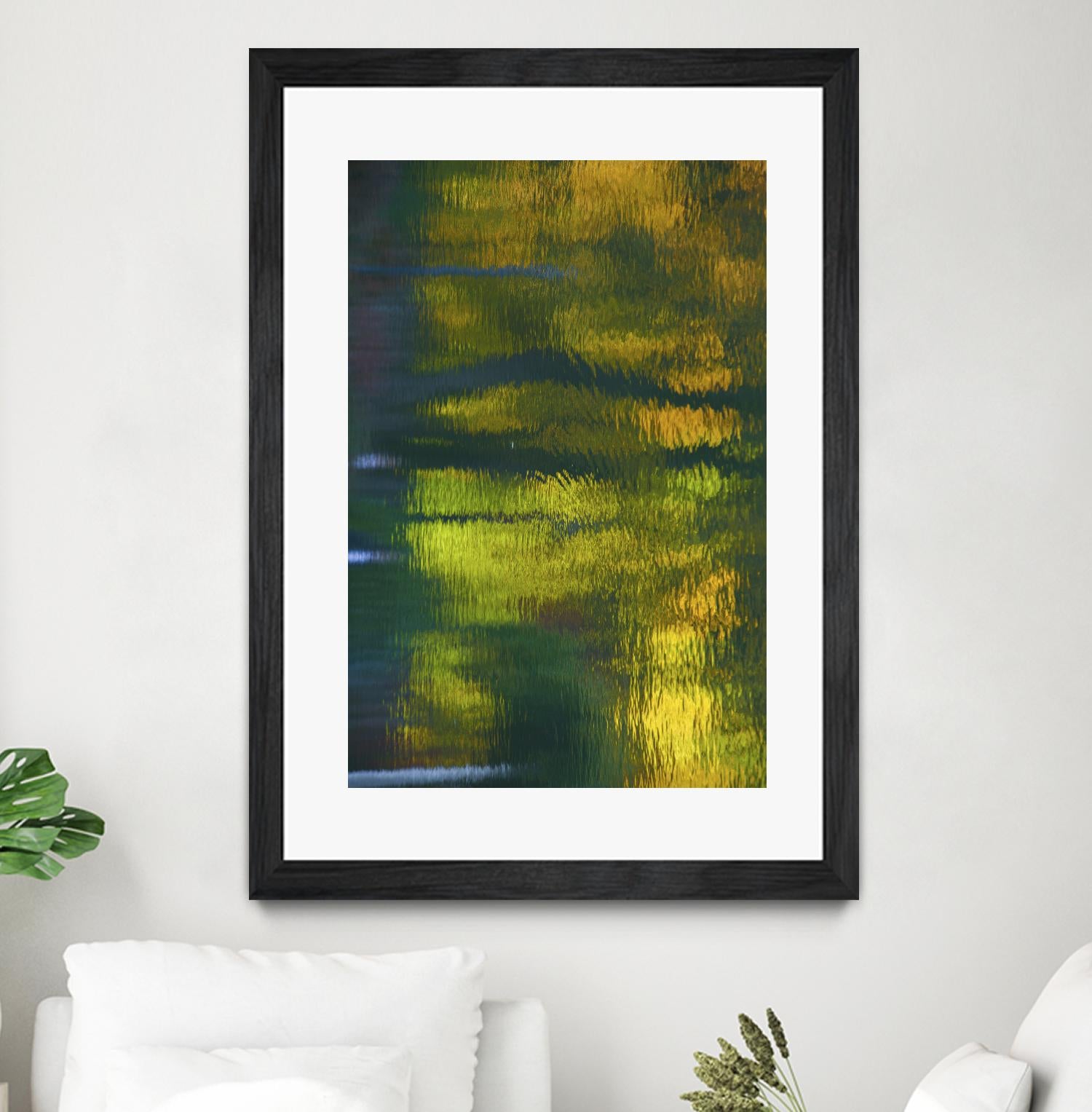 Afternoon Pond by Melissa McClain on GIANT ART - yellow abstract