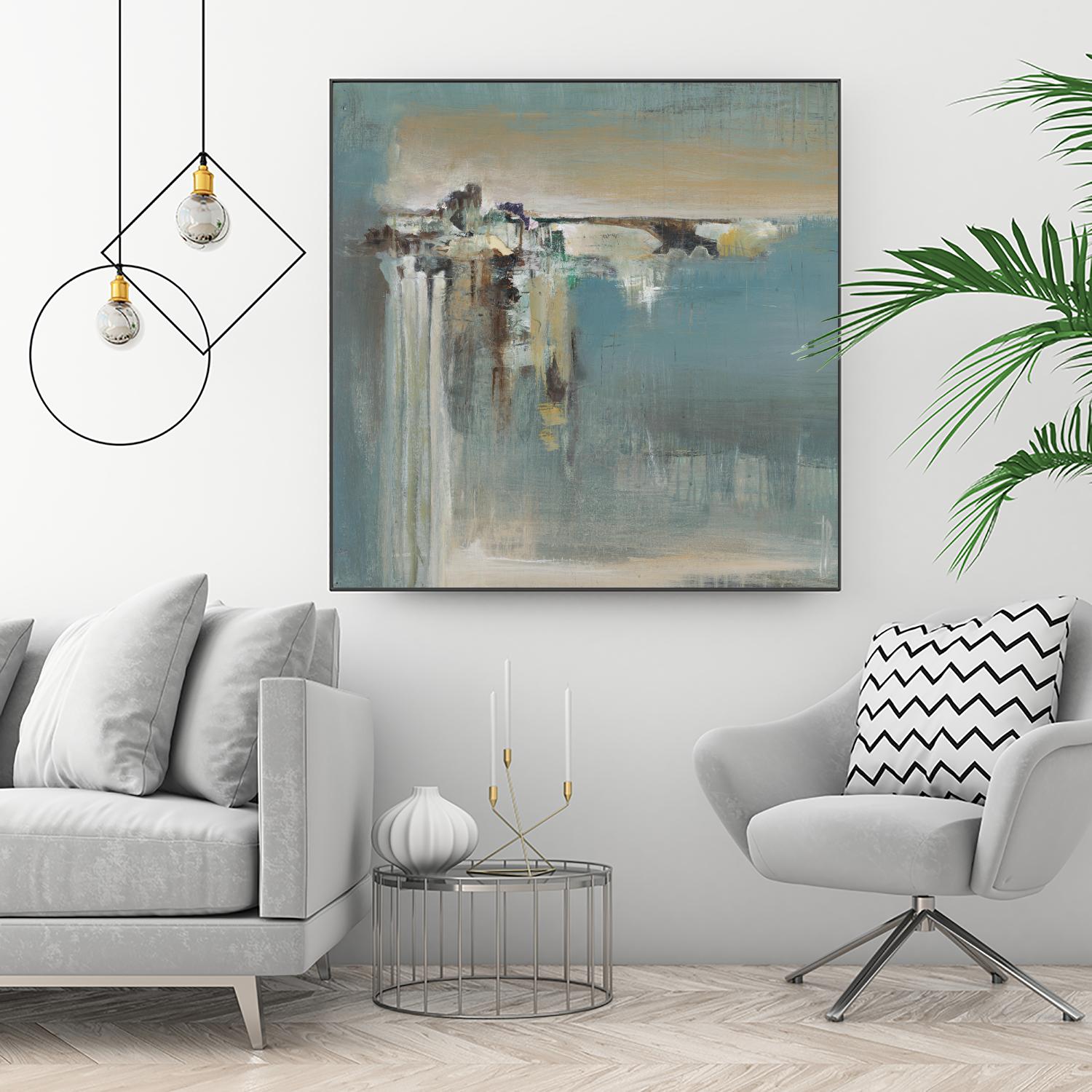 Fragmented Fields by Terri Burris on GIANT ART - grey abstract