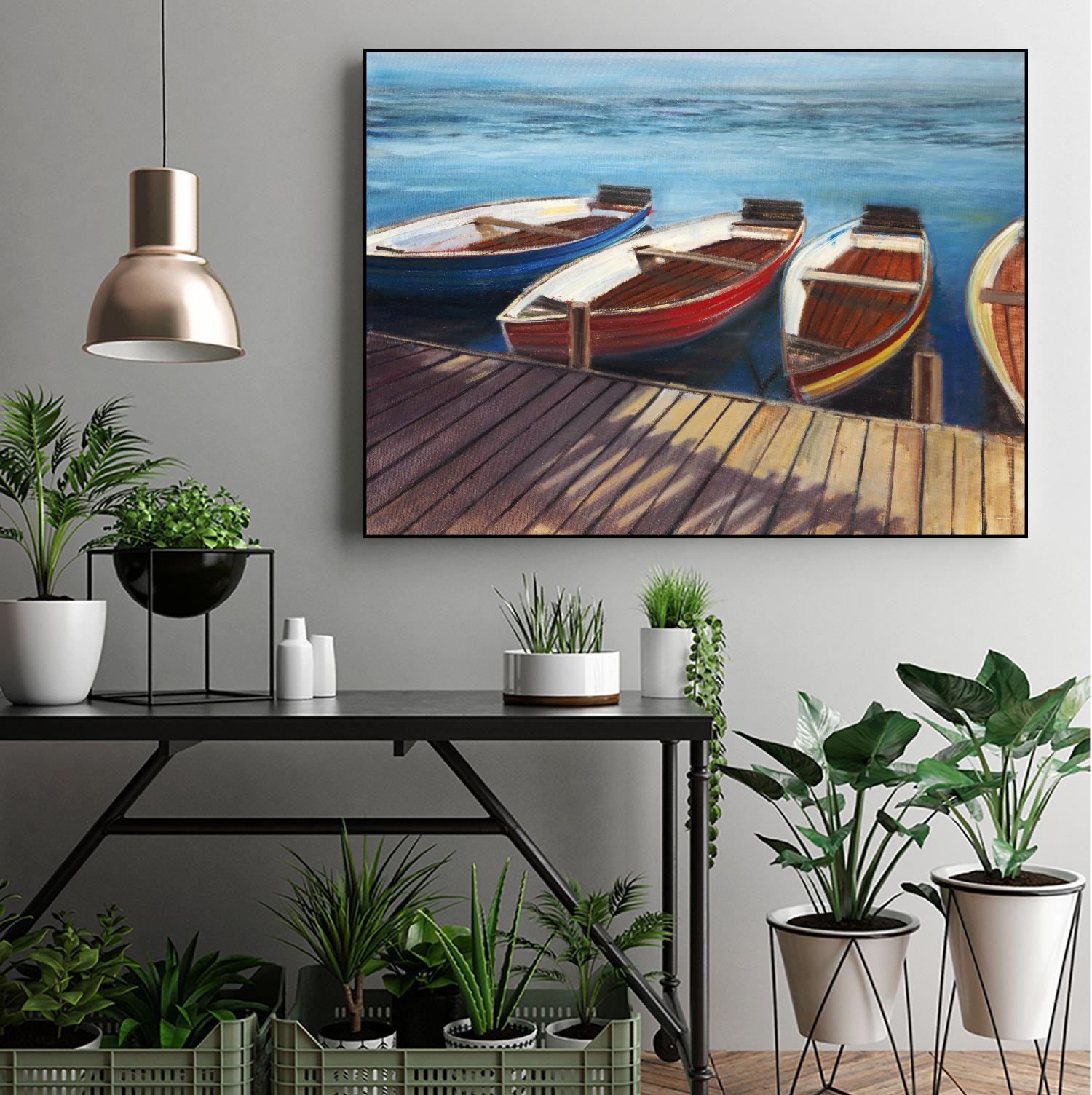 Row Boats by Joseph Cates on GIANT ART - brown nautical