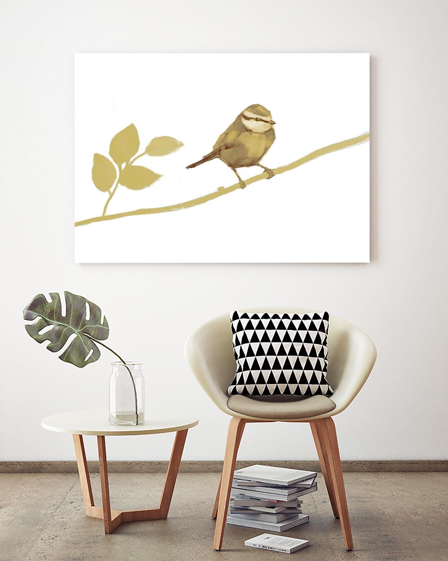 Feathered Friends I V2 by Stacey D'Aguiar on GIANT ART - yellows birds