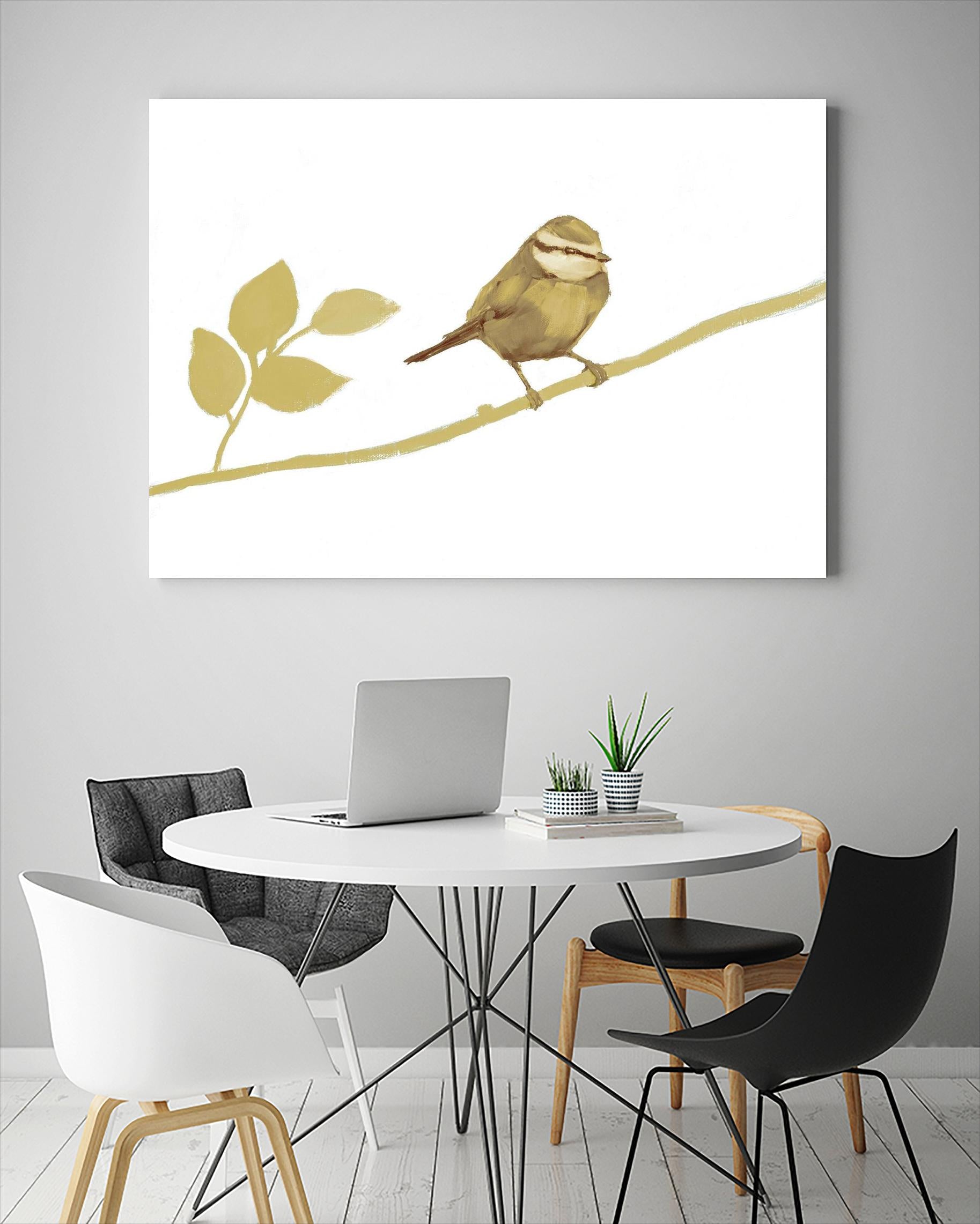 Feathered Friends I V2 by Stacey D'Aguiar on GIANT ART - yellows birds