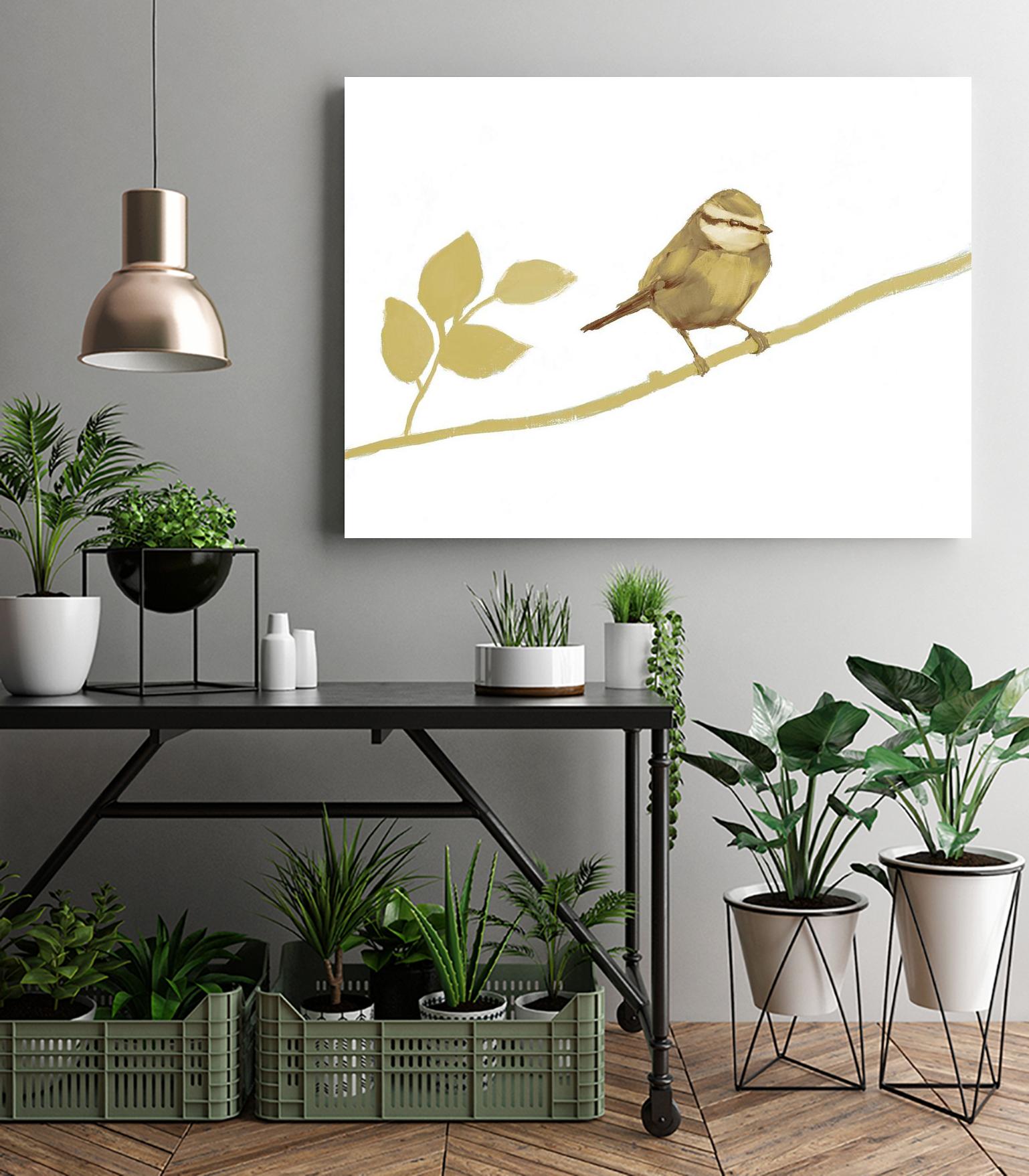 Feathered Friends I V2 by Stacey D'Aguiar on GIANT ART - yellows birds