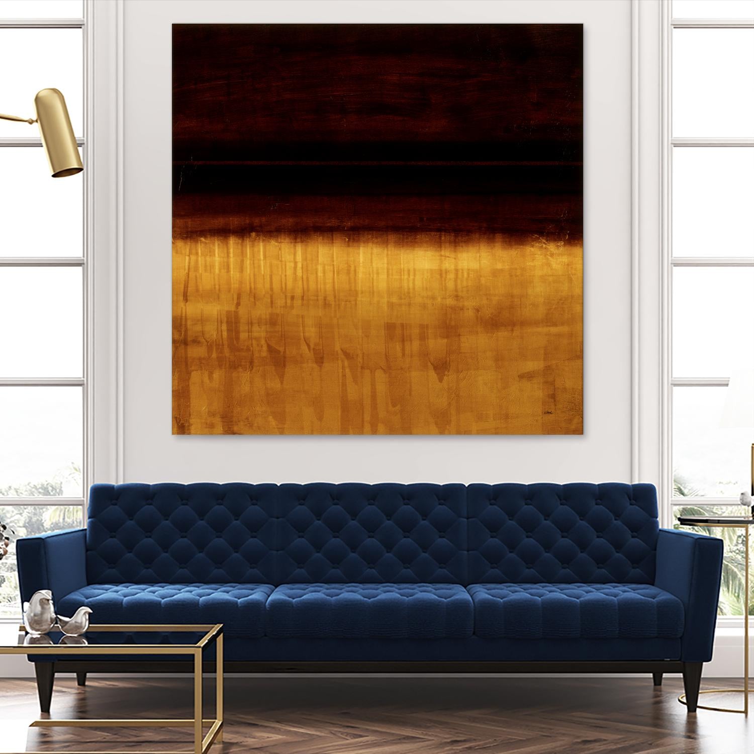 Lined View III by Randy Hibberd on GIANT ART - yellow abstract