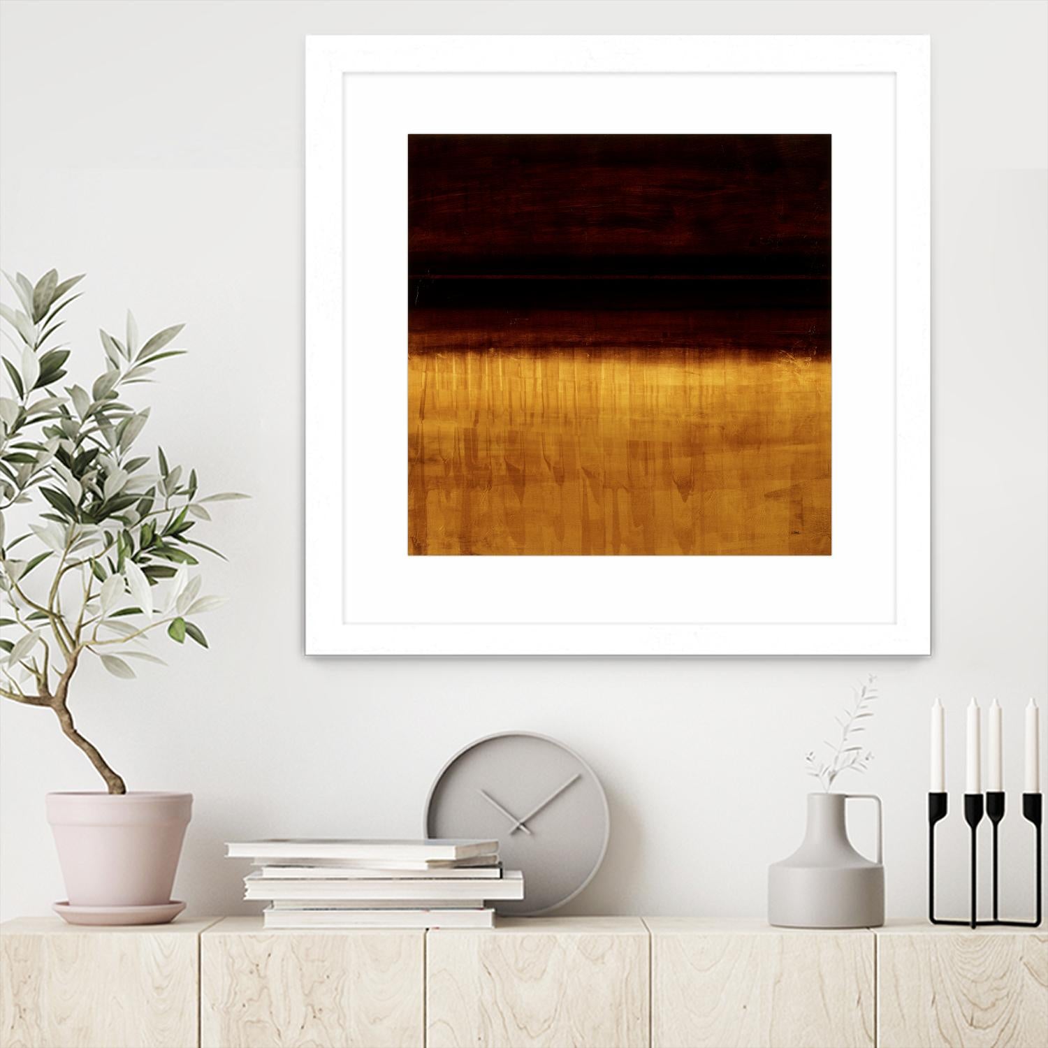 Lined View III by Randy Hibberd on GIANT ART - yellow abstract