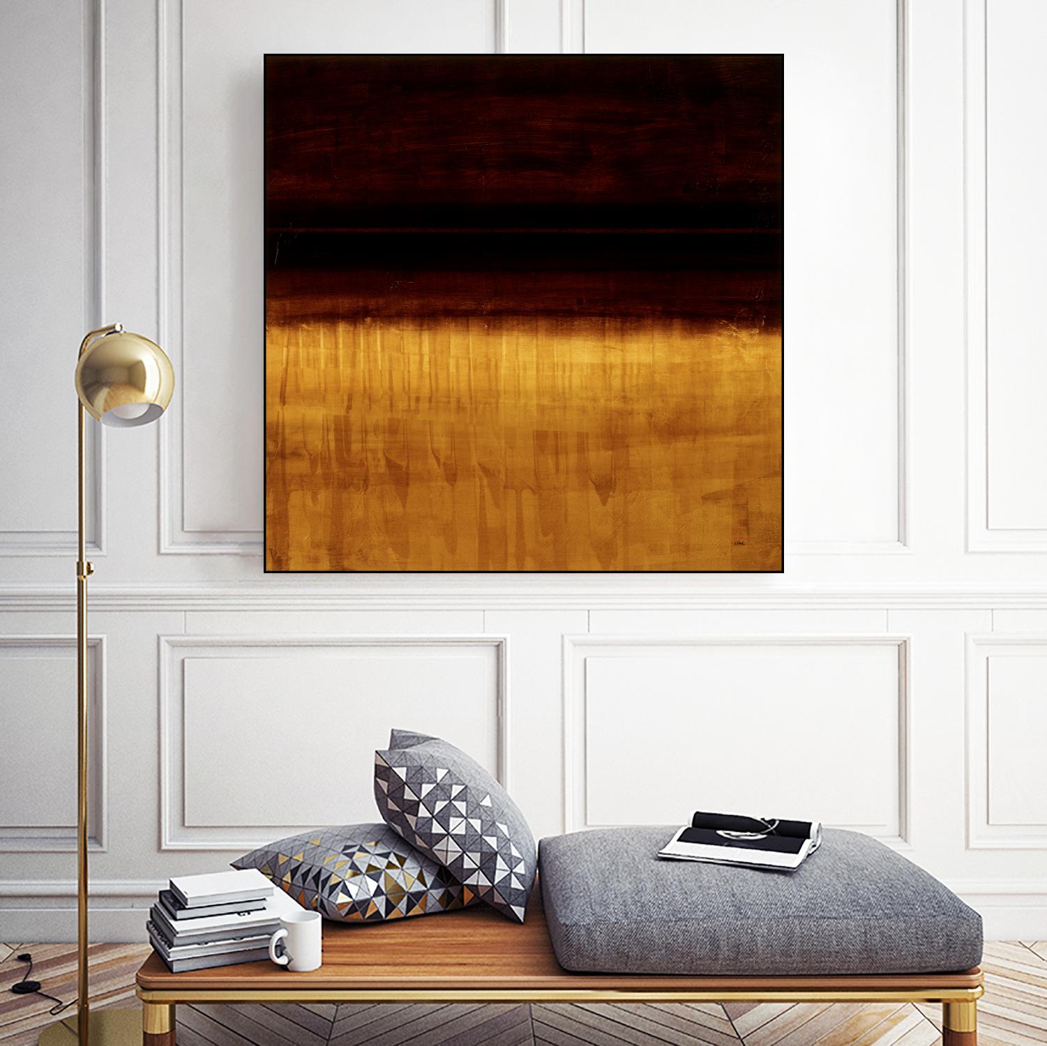 Lined View III by Randy Hibberd on GIANT ART - yellow abstract