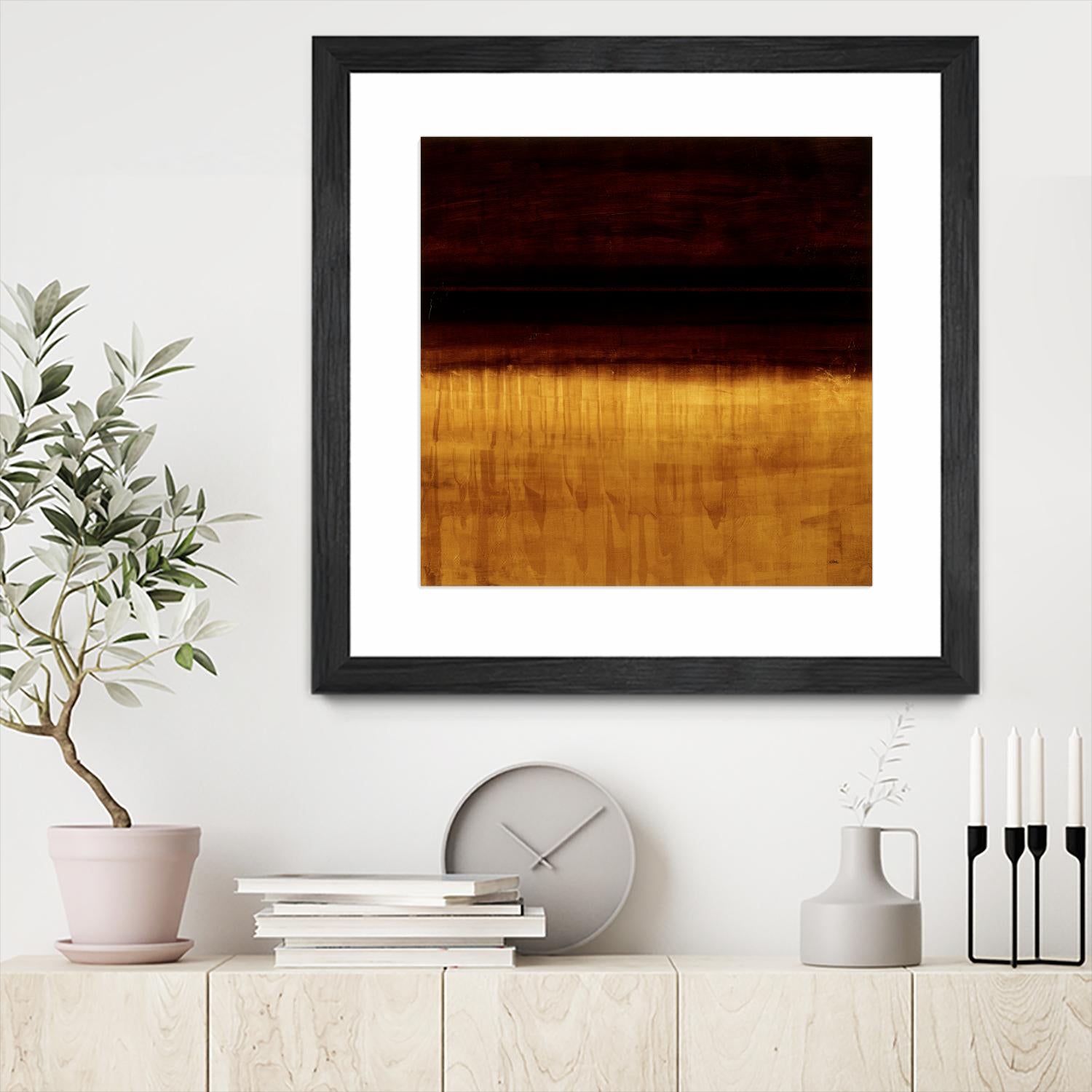 Lined View III by Randy Hibberd on GIANT ART - yellow abstract