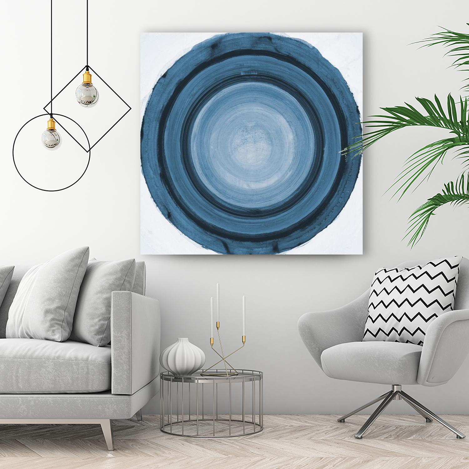 RINGS OF SUCCESS I by RANDY HIBBERD on GIANT ART - blue abstract saturn rings