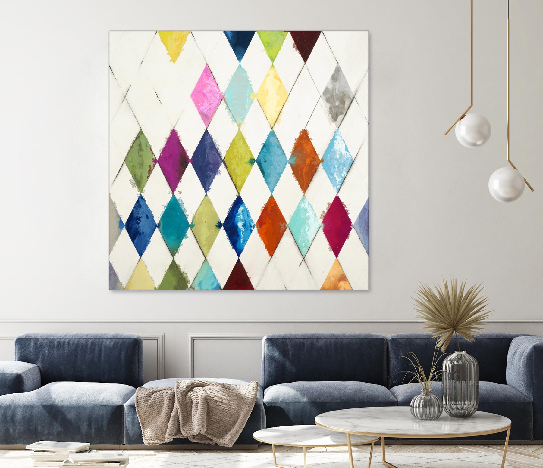 Diamonds by Randy Hibberd on GIANT ART - blue abstract