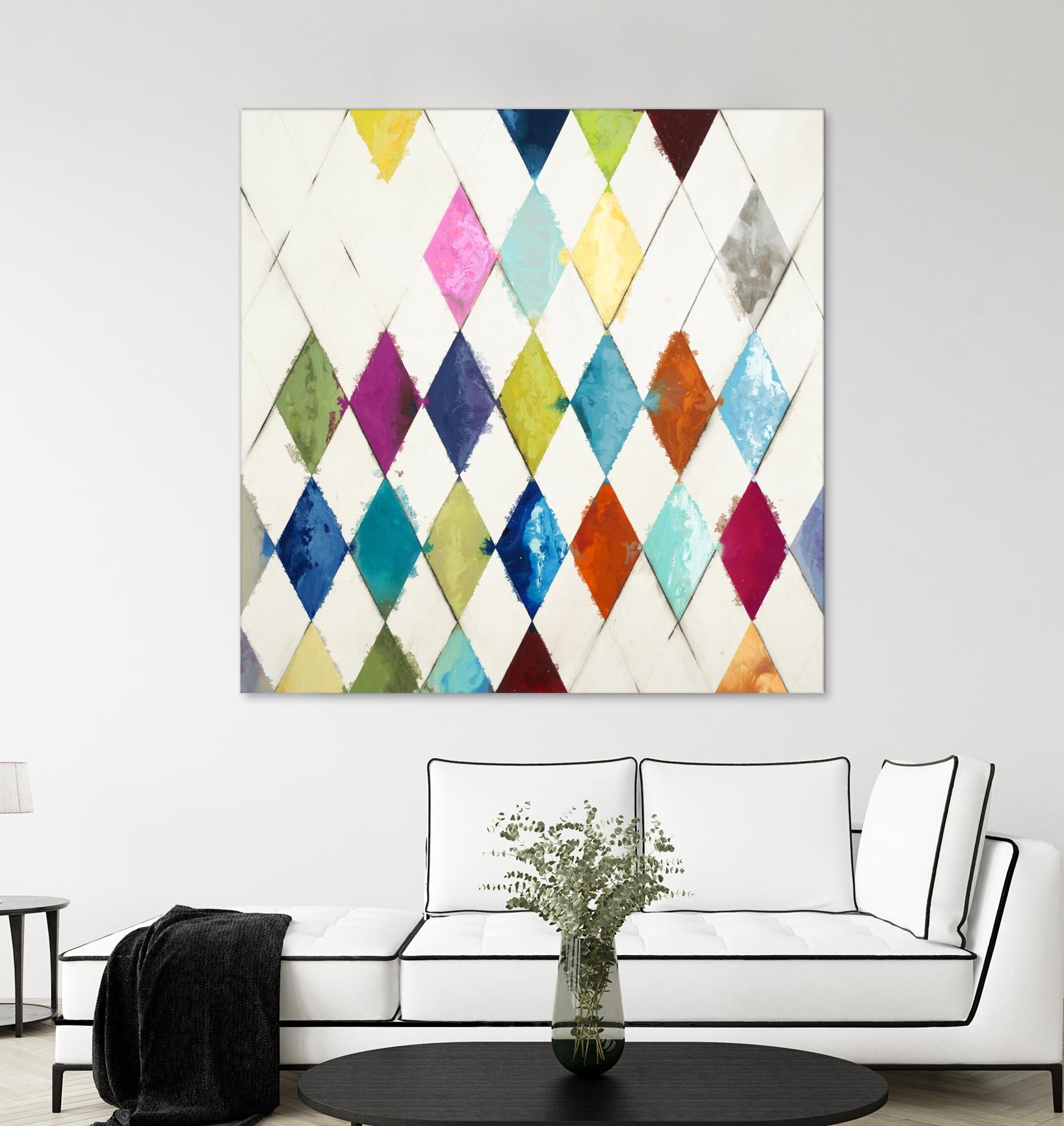 Diamonds by Randy Hibberd on GIANT ART - blue abstract