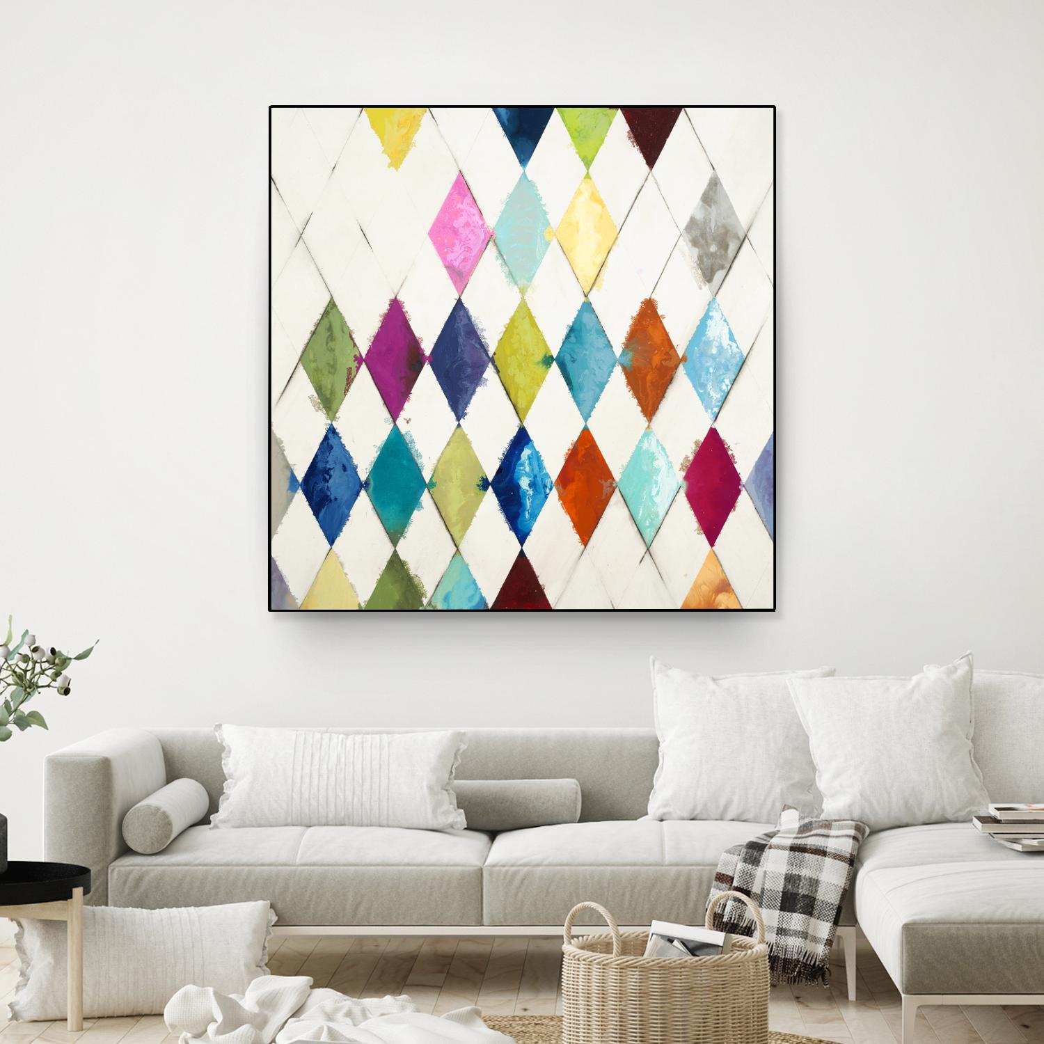 Diamonds by Randy Hibberd on GIANT ART - blue abstract