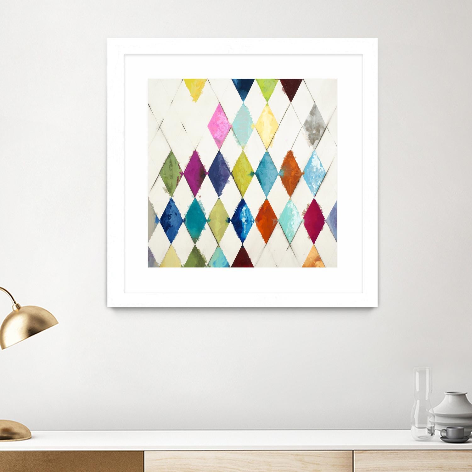 Diamonds by Randy Hibberd on GIANT ART - blue abstract