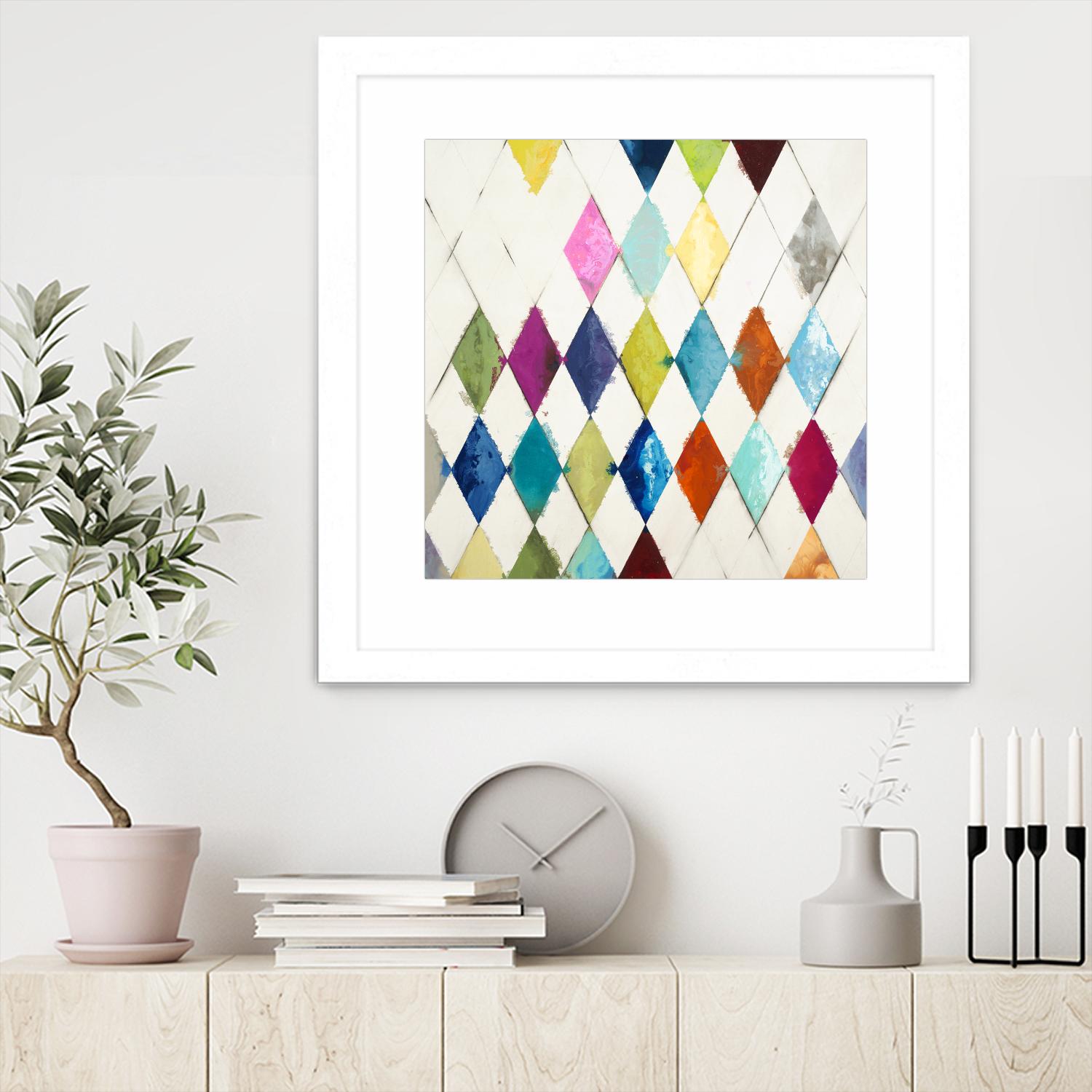 Diamonds by Randy Hibberd on GIANT ART - blue abstract