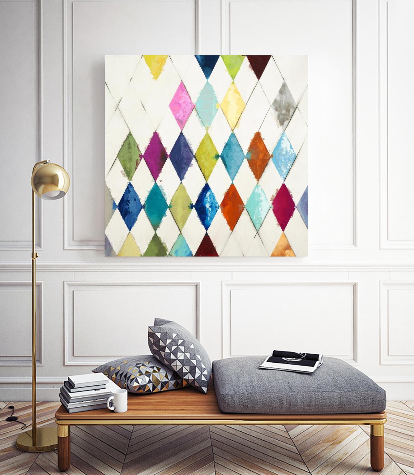 Diamonds by Randy Hibberd on GIANT ART - blue abstract