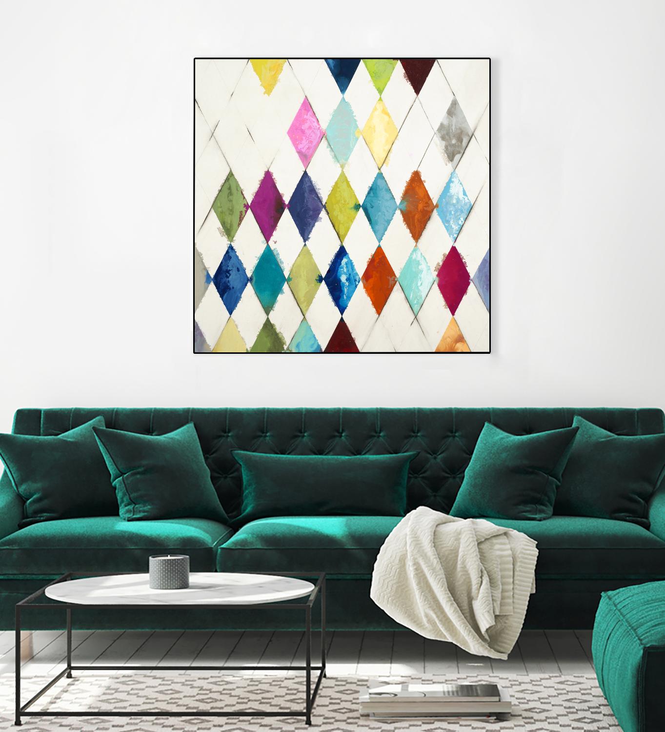 Diamonds by Randy Hibberd on GIANT ART - blue abstract