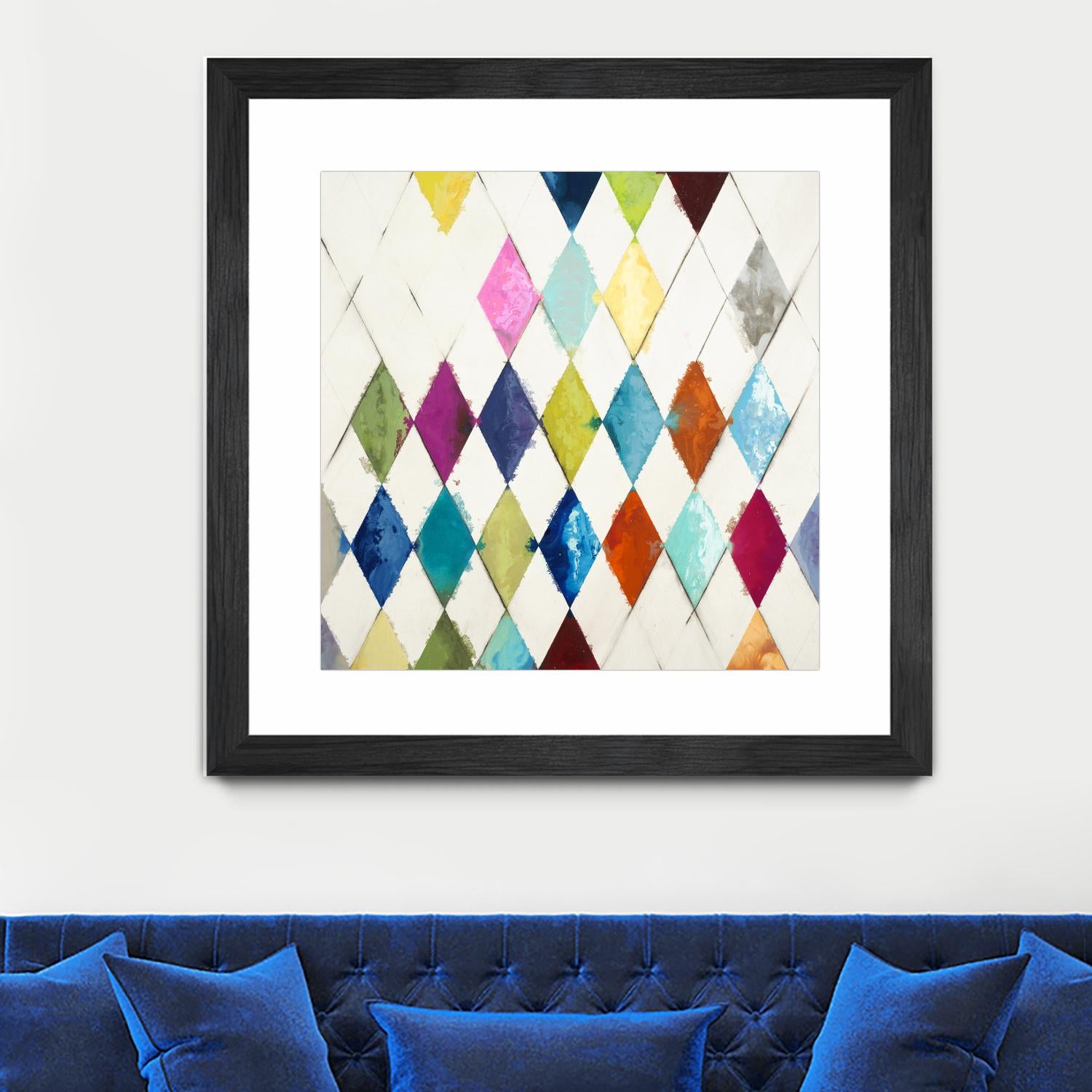 Diamonds by Randy Hibberd on GIANT ART - blue abstract