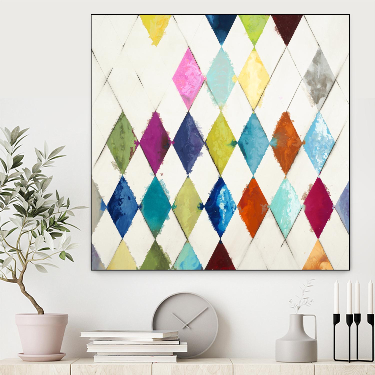 Diamonds by Randy Hibberd on GIANT ART - blue abstract