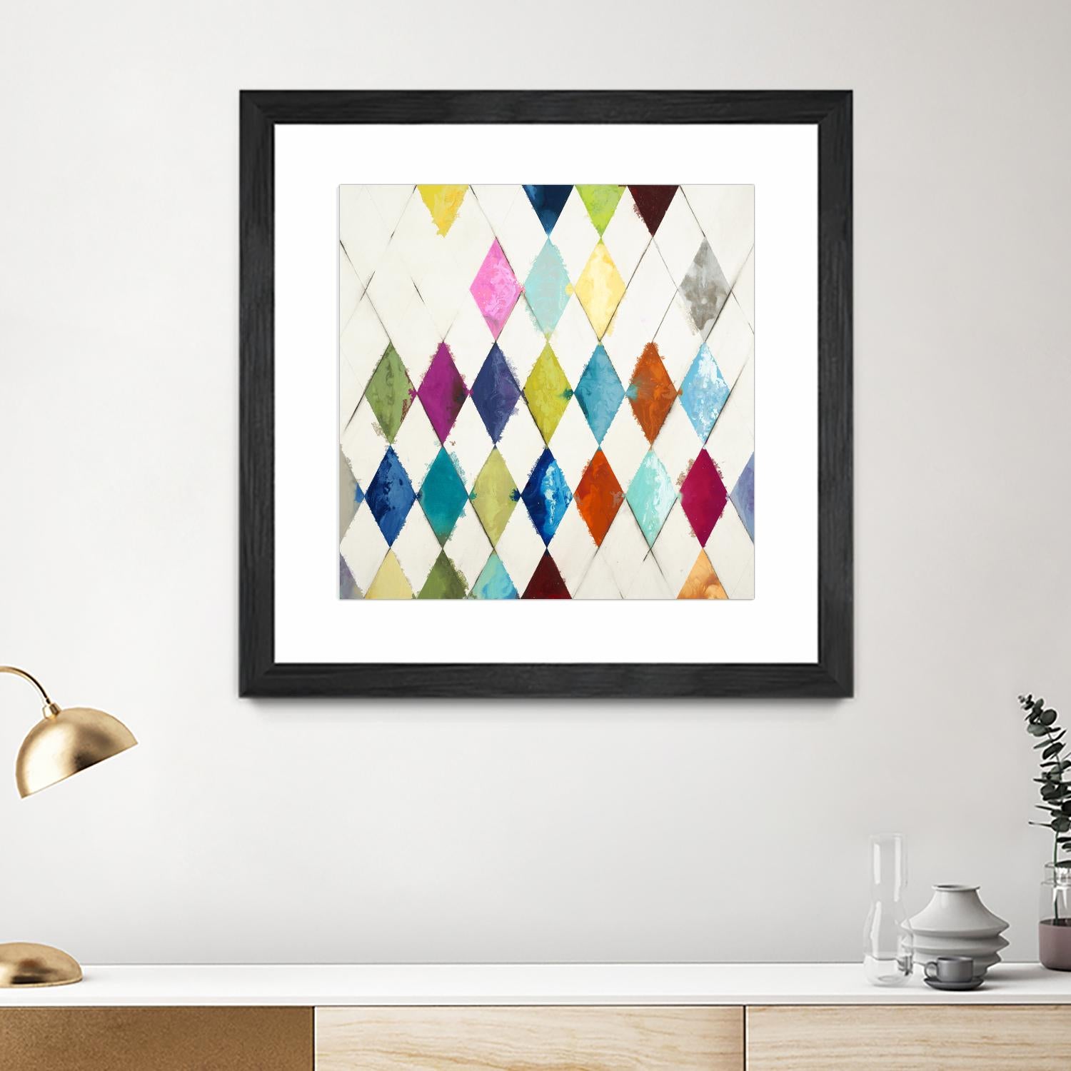 Diamonds by Randy Hibberd on GIANT ART - blue abstract