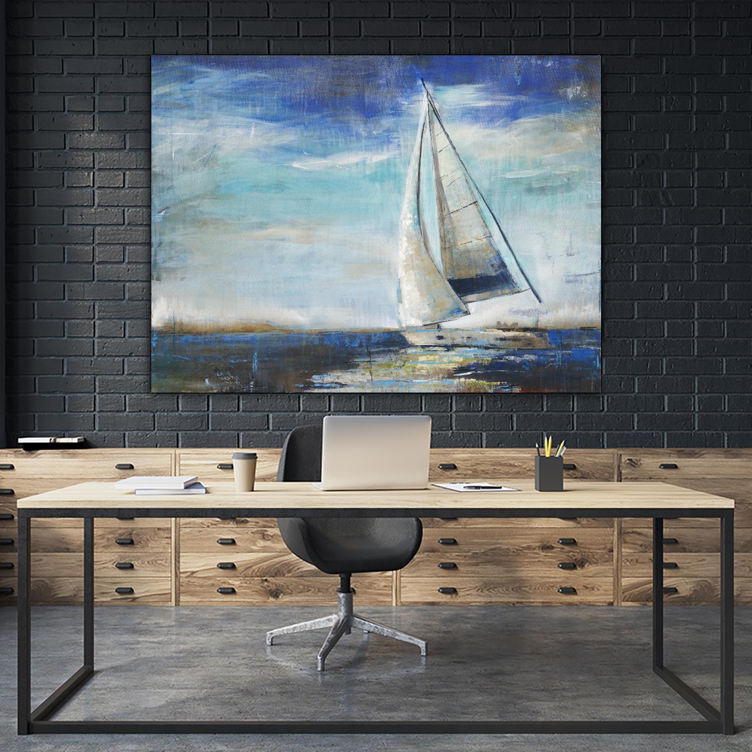 Sail Away by Liz Jardine on GIANT ART - white nautical