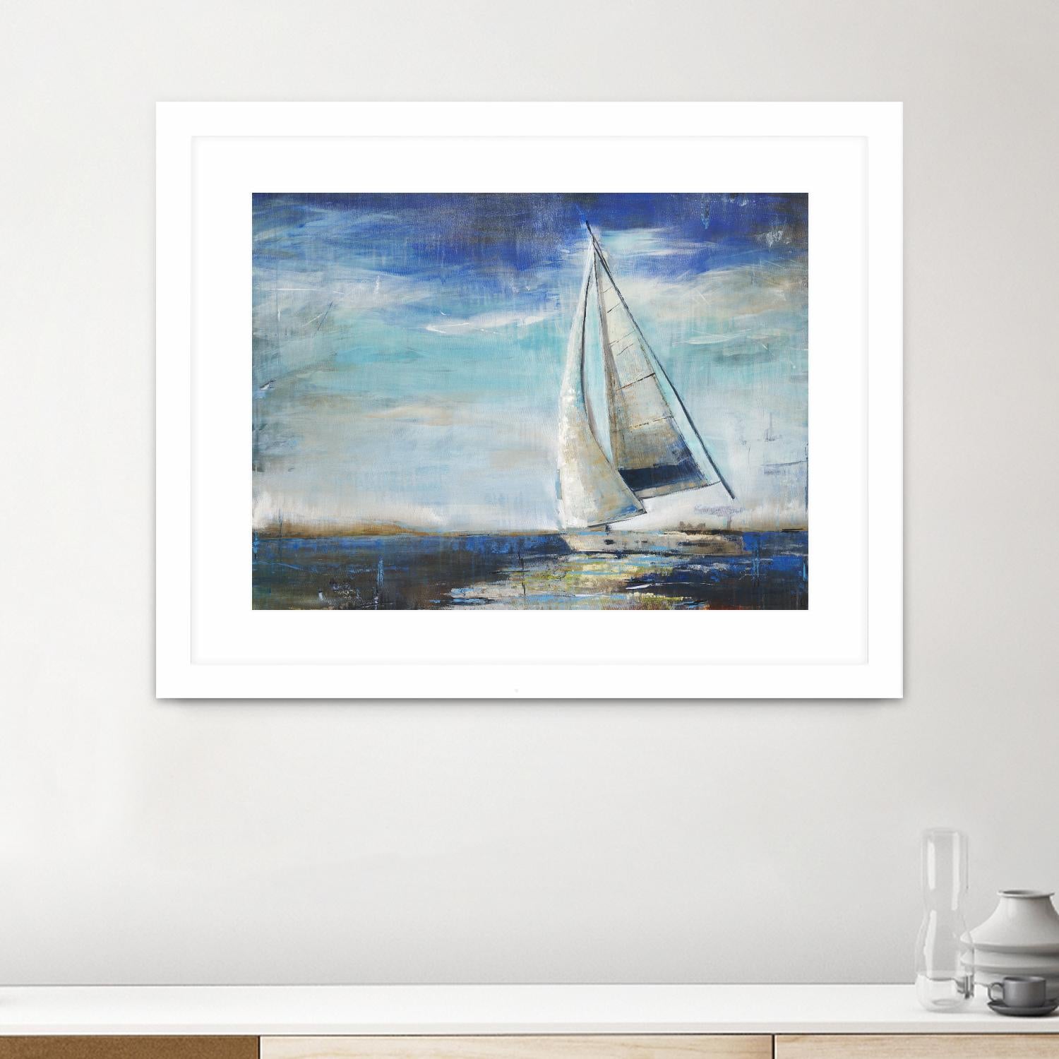 Sail Away by Liz Jardine on GIANT ART - white nautical