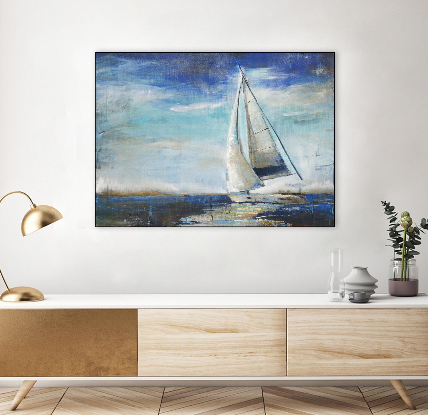 Sail Away by Liz Jardine on GIANT ART - white nautical
