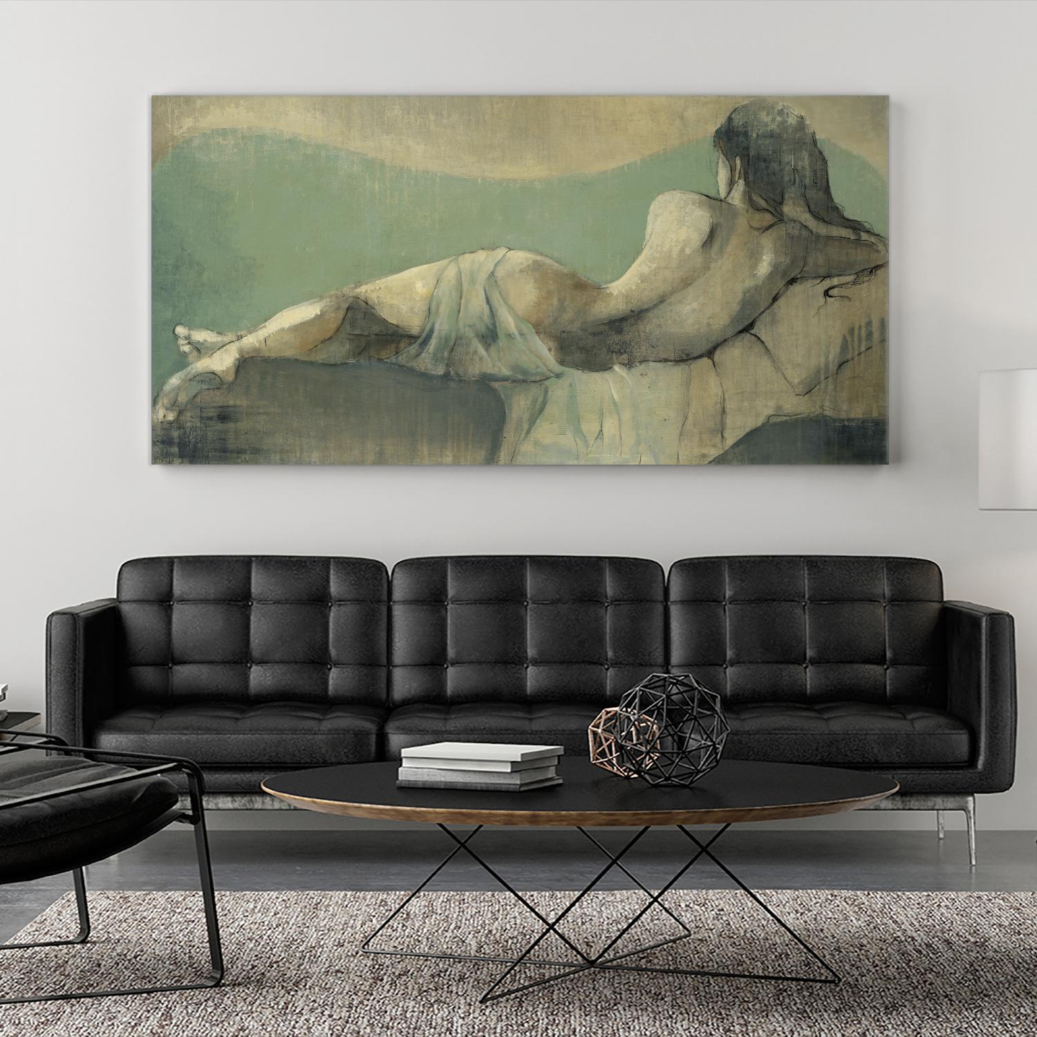 Lazy Afternoon by Liz Jardine on GIANT ART - greens, browns figurative