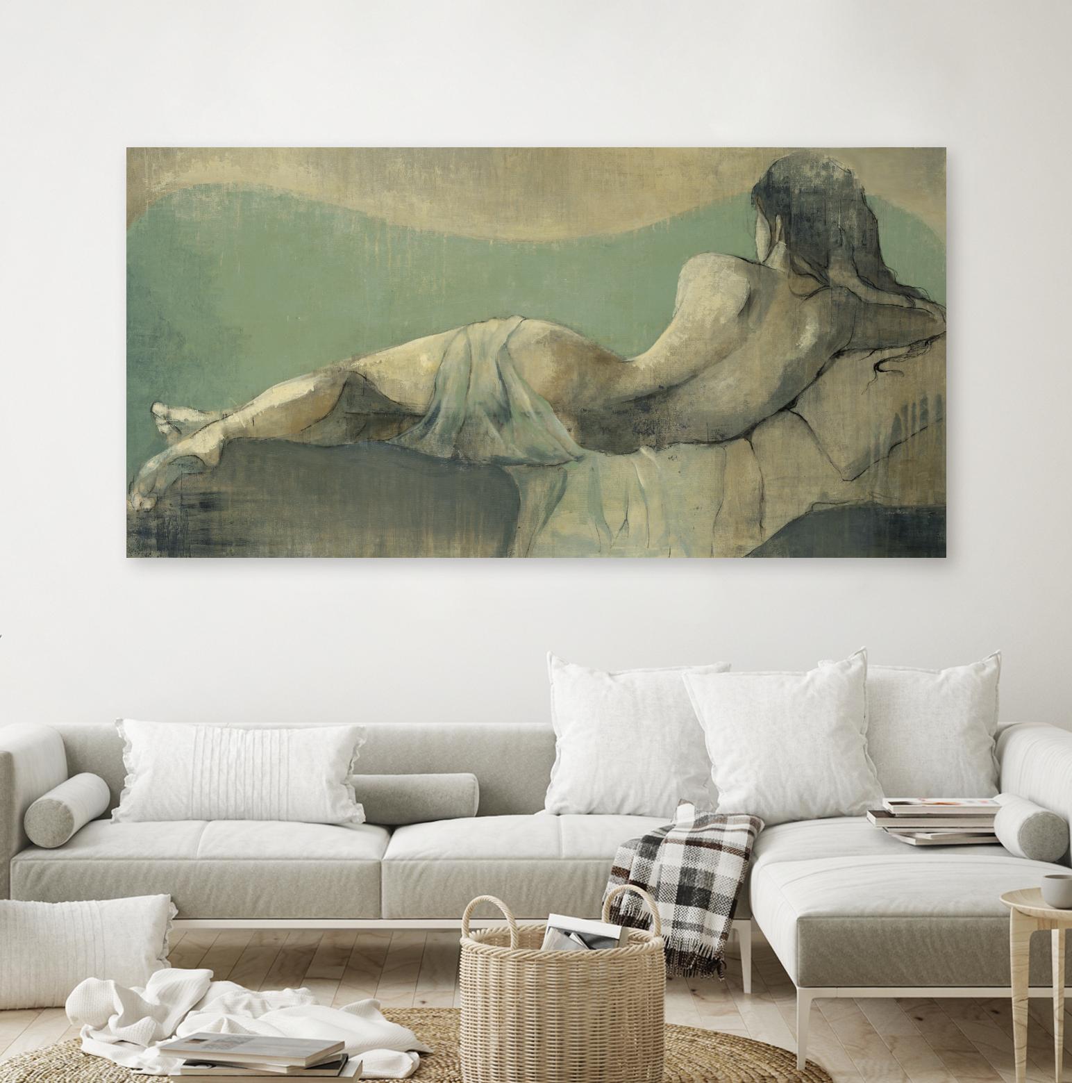Lazy Afternoon by Liz Jardine on GIANT ART - greens, browns figurative