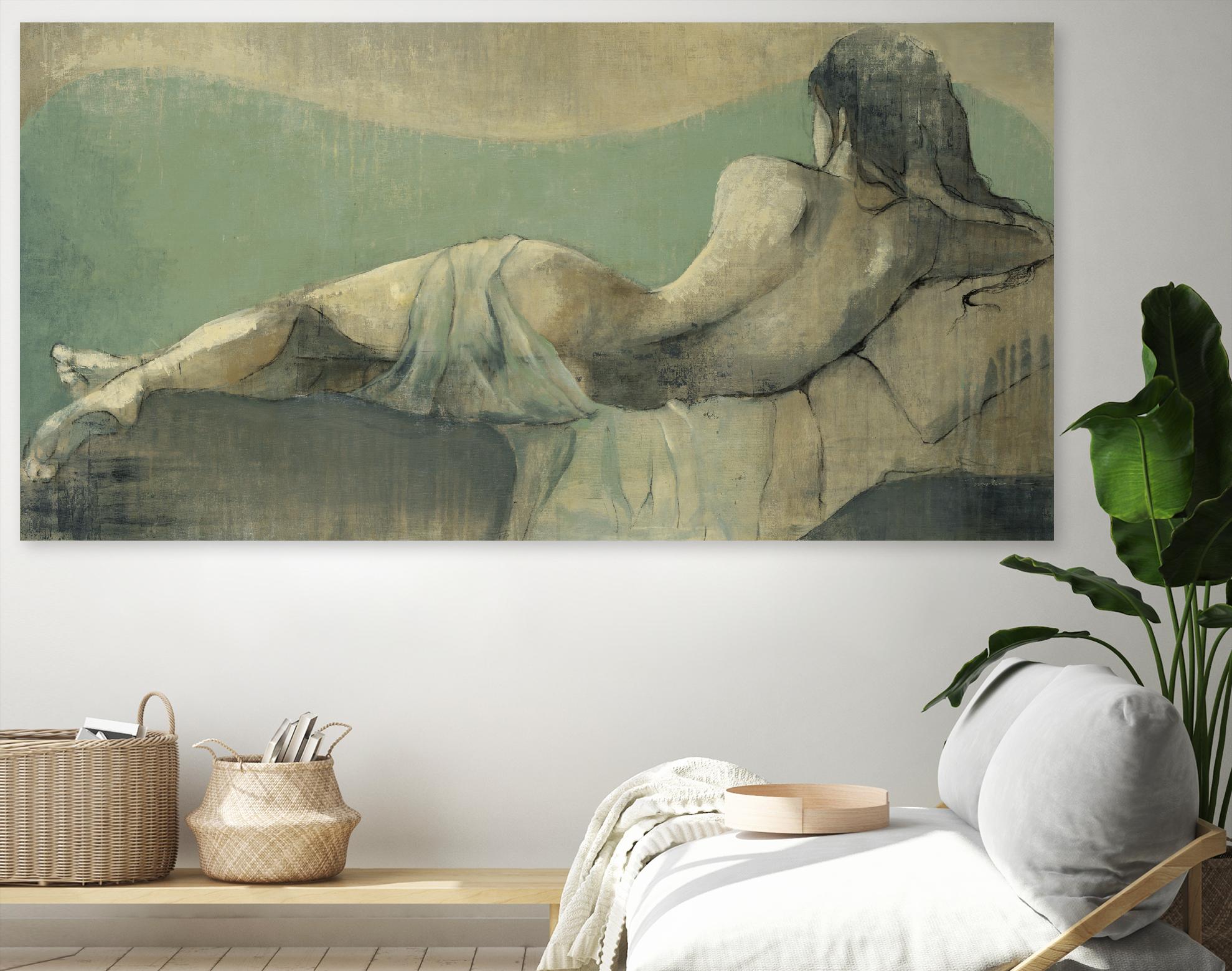 Lazy Afternoon by Liz Jardine on GIANT ART - greens, browns figurative