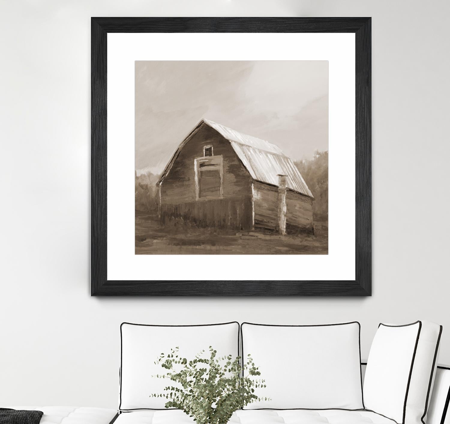 Red Barn by Liz Jardine on GIANT ART - blues, browns scenic