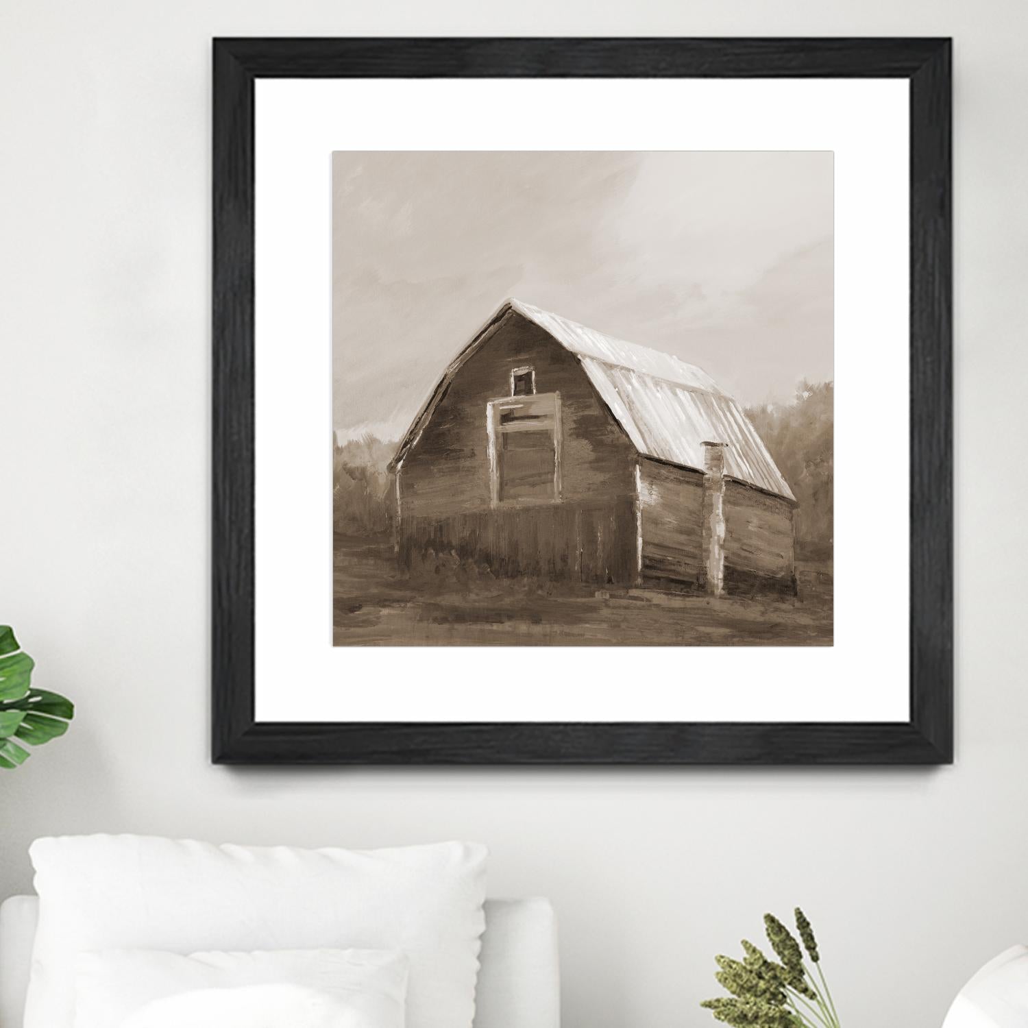 Red Barn by Liz Jardine on GIANT ART - blues, browns scenic