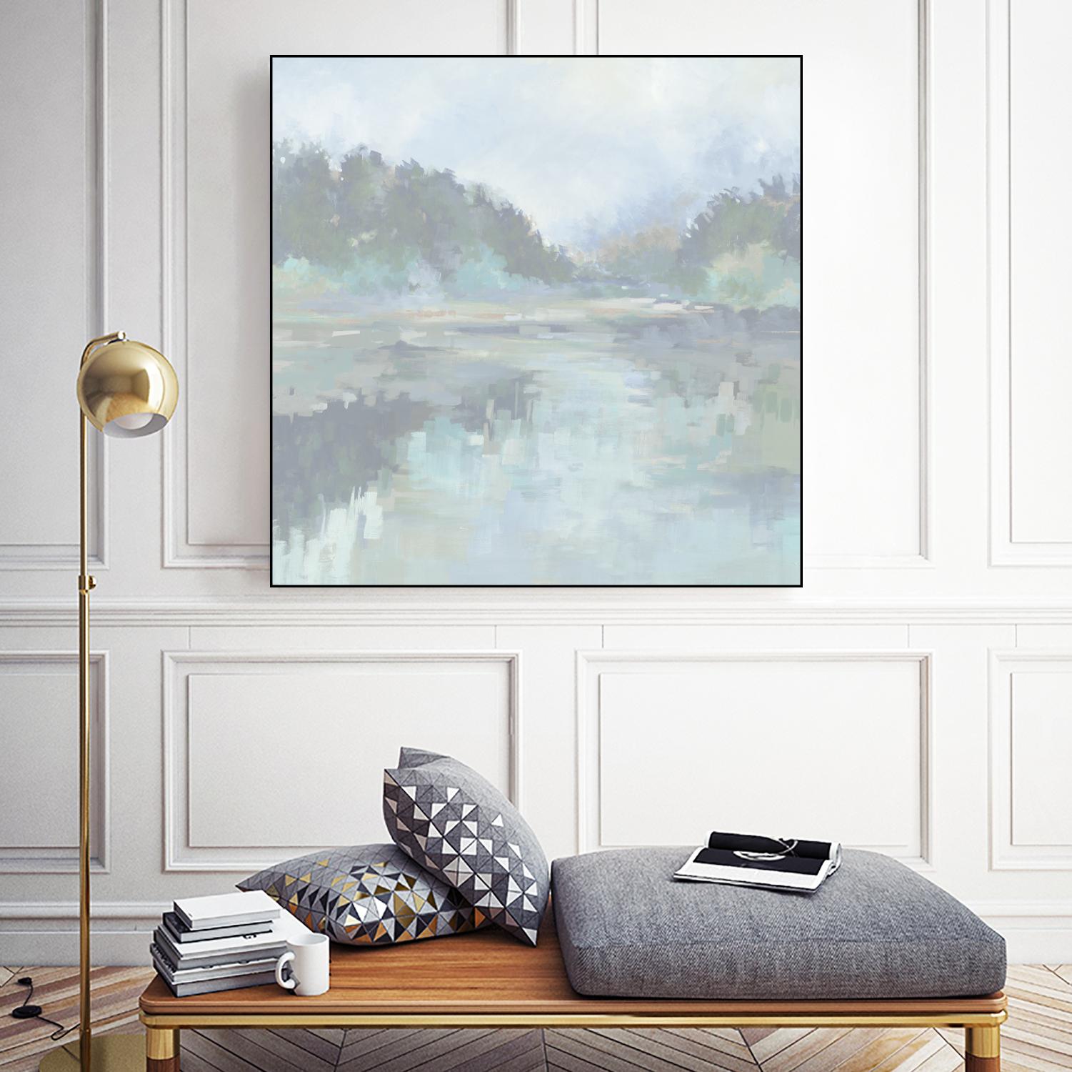 Peaceful Space by Liz Jardine on GIANT ART - organic greens tropical & coastal, landscape