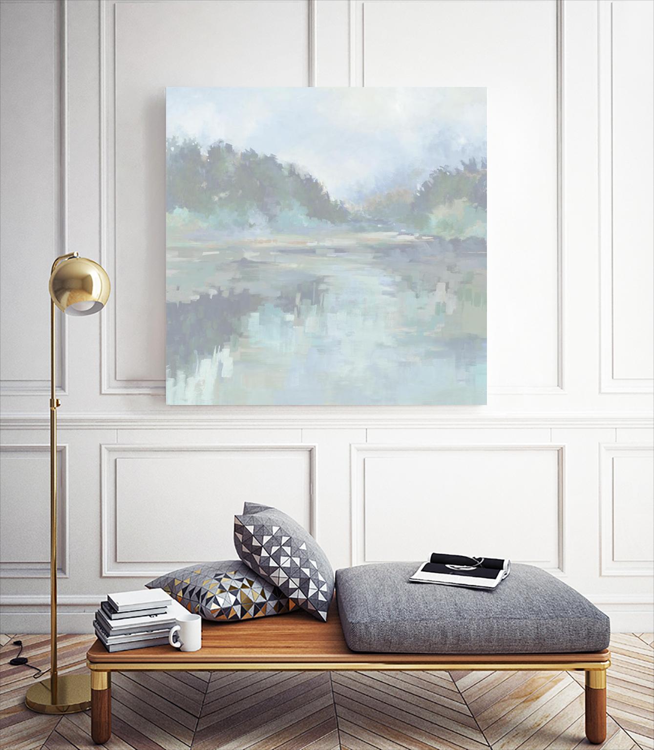 Peaceful Space by Liz Jardine on GIANT ART - organic greens tropical & coastal, landscape