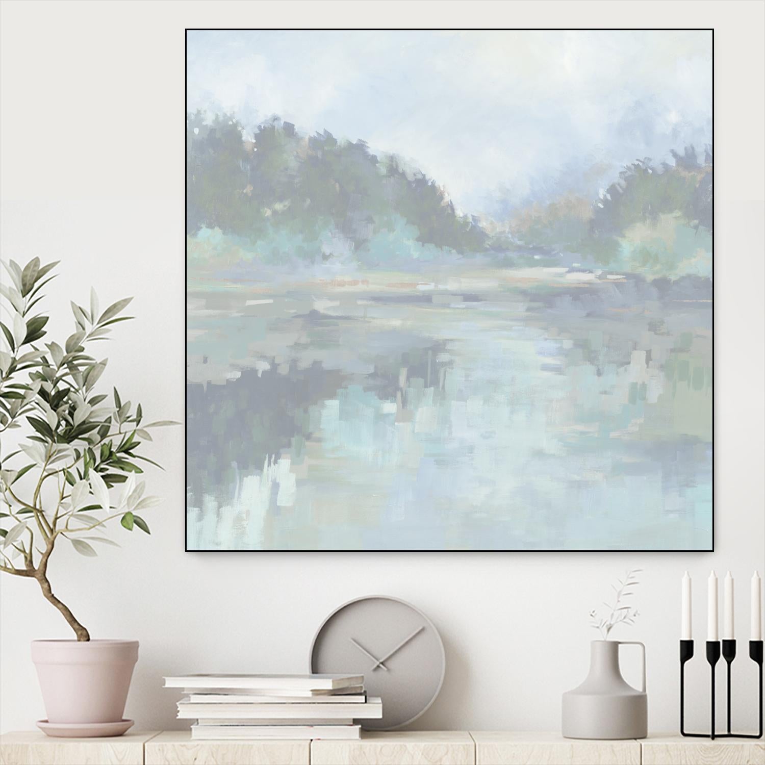 Peaceful Space by Liz Jardine on GIANT ART - organic greens tropical & coastal, landscape