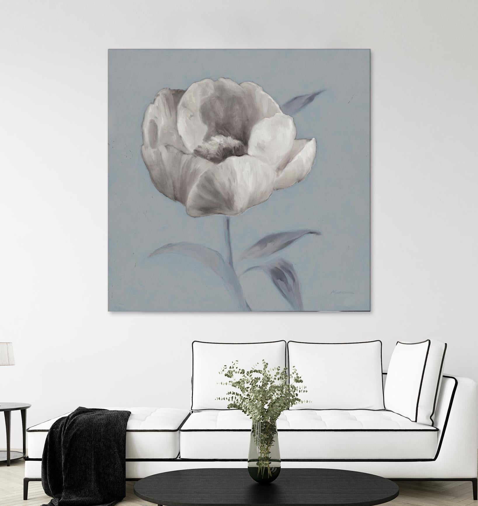 FLORAL SYMPOSIUM I by JUIANNE MARCOUX on GIANT ART - blue floral floral
