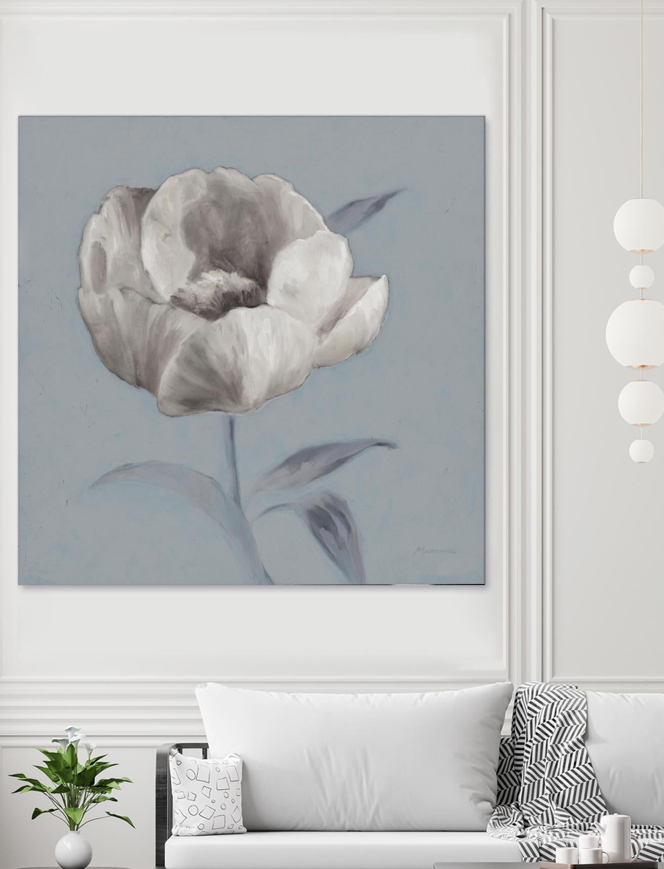 FLORAL SYMPOSIUM I by JUIANNE MARCOUX on GIANT ART - blue floral floral