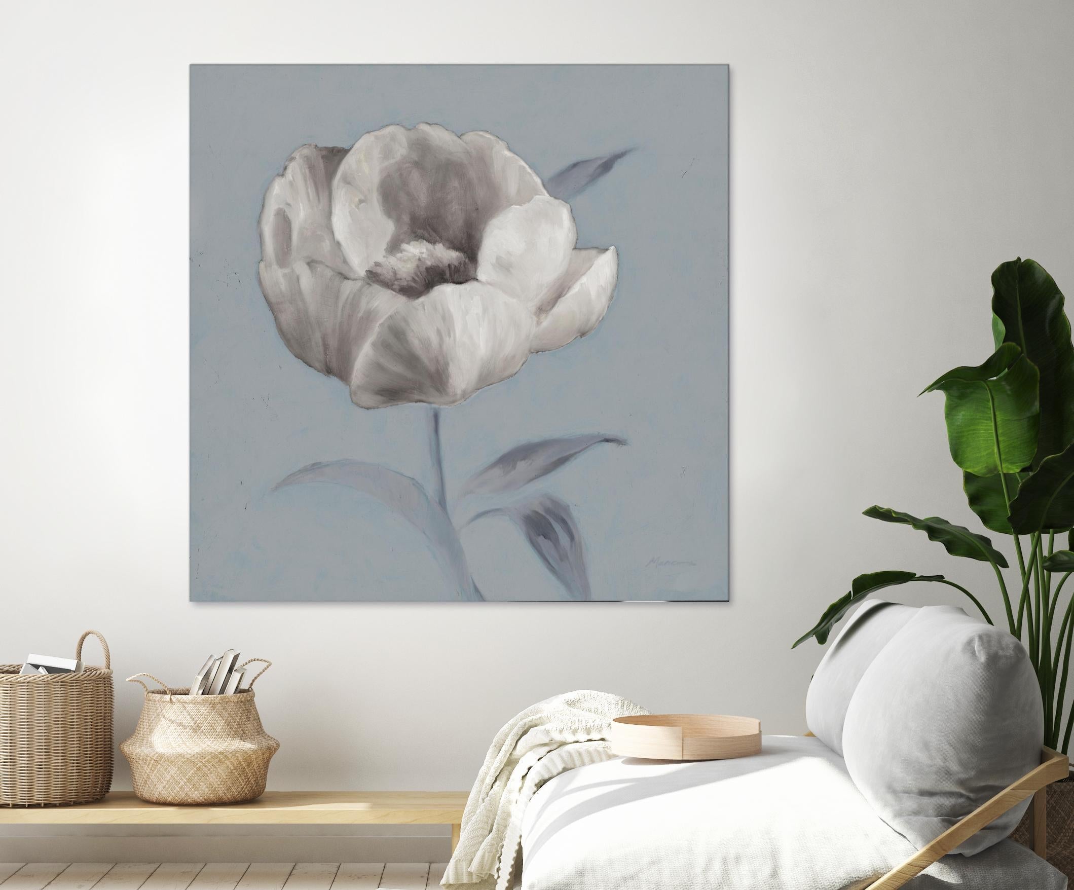 FLORAL SYMPOSIUM I by JUIANNE MARCOUX on GIANT ART - blue floral floral