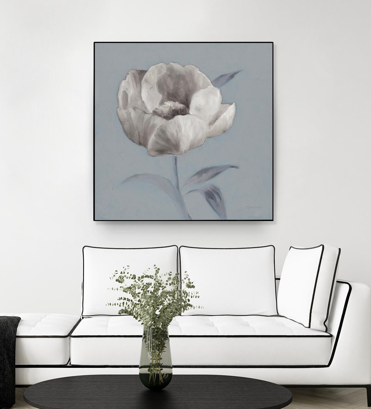 FLORAL SYMPOSIUM I by JUIANNE MARCOUX on GIANT ART - blue floral floral