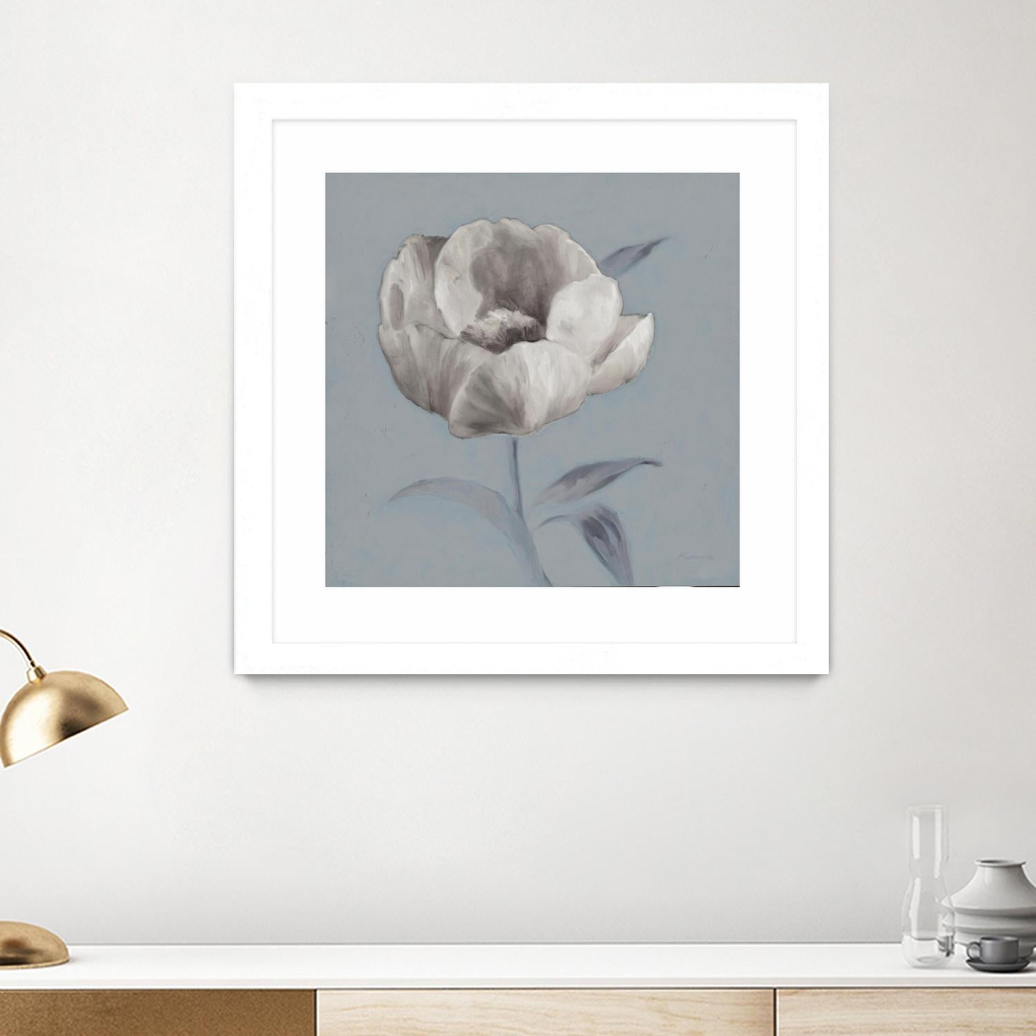 FLORAL SYMPOSIUM I by JUIANNE MARCOUX on GIANT ART - blue floral floral