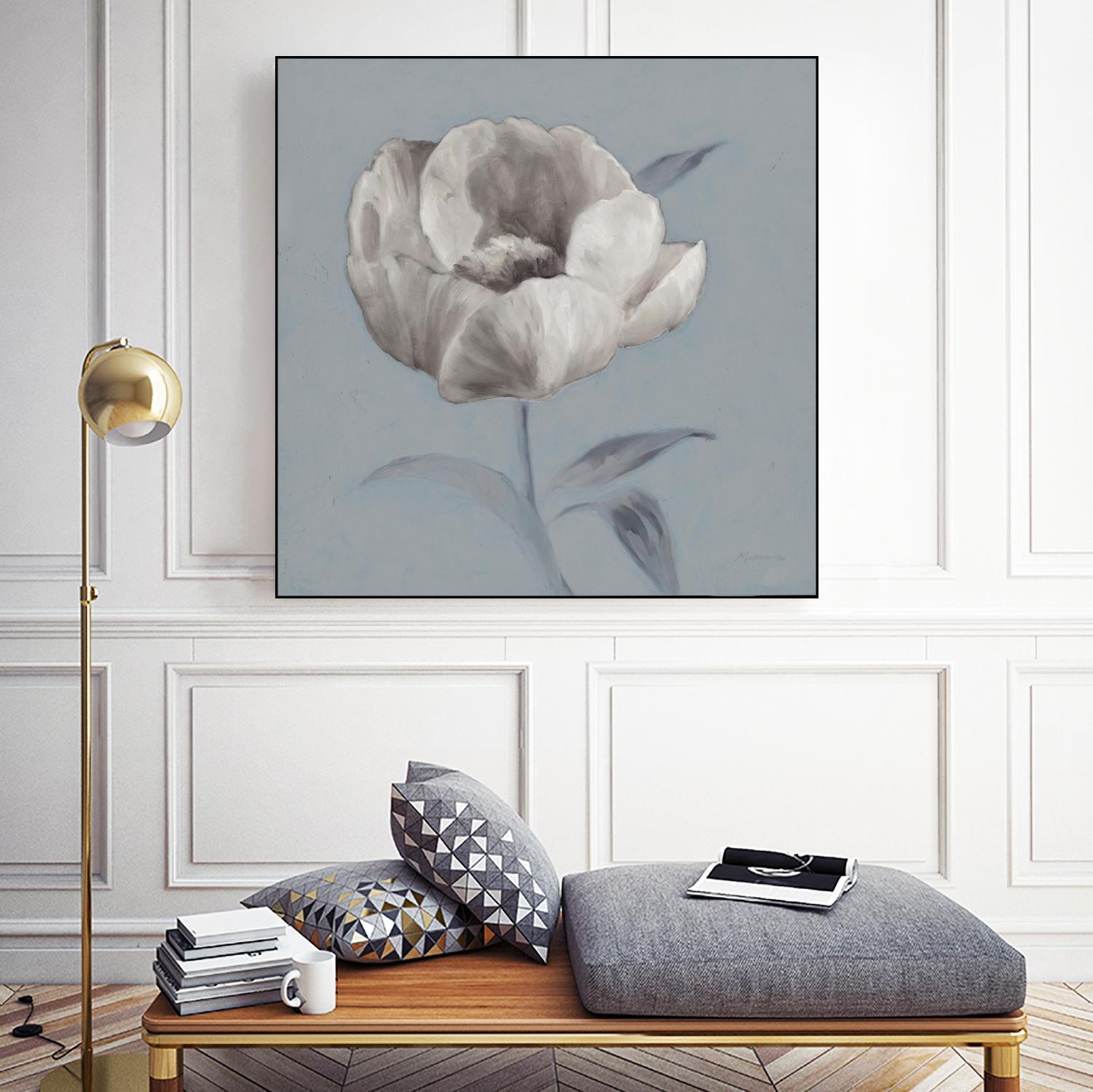 FLORAL SYMPOSIUM I by JUIANNE MARCOUX on GIANT ART - blue floral floral