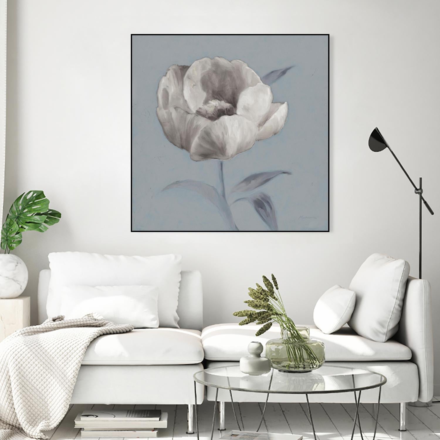 FLORAL SYMPOSIUM I by JUIANNE MARCOUX on GIANT ART - blue floral floral