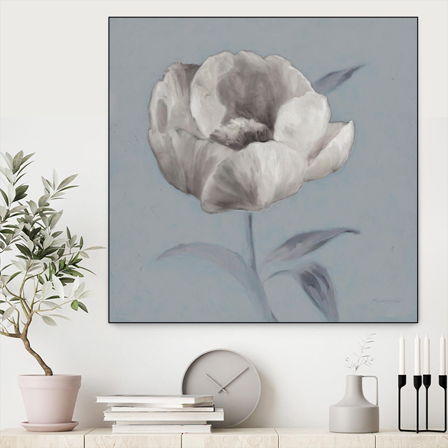 FLORAL SYMPOSIUM I by JUIANNE MARCOUX on GIANT ART - blue floral floral