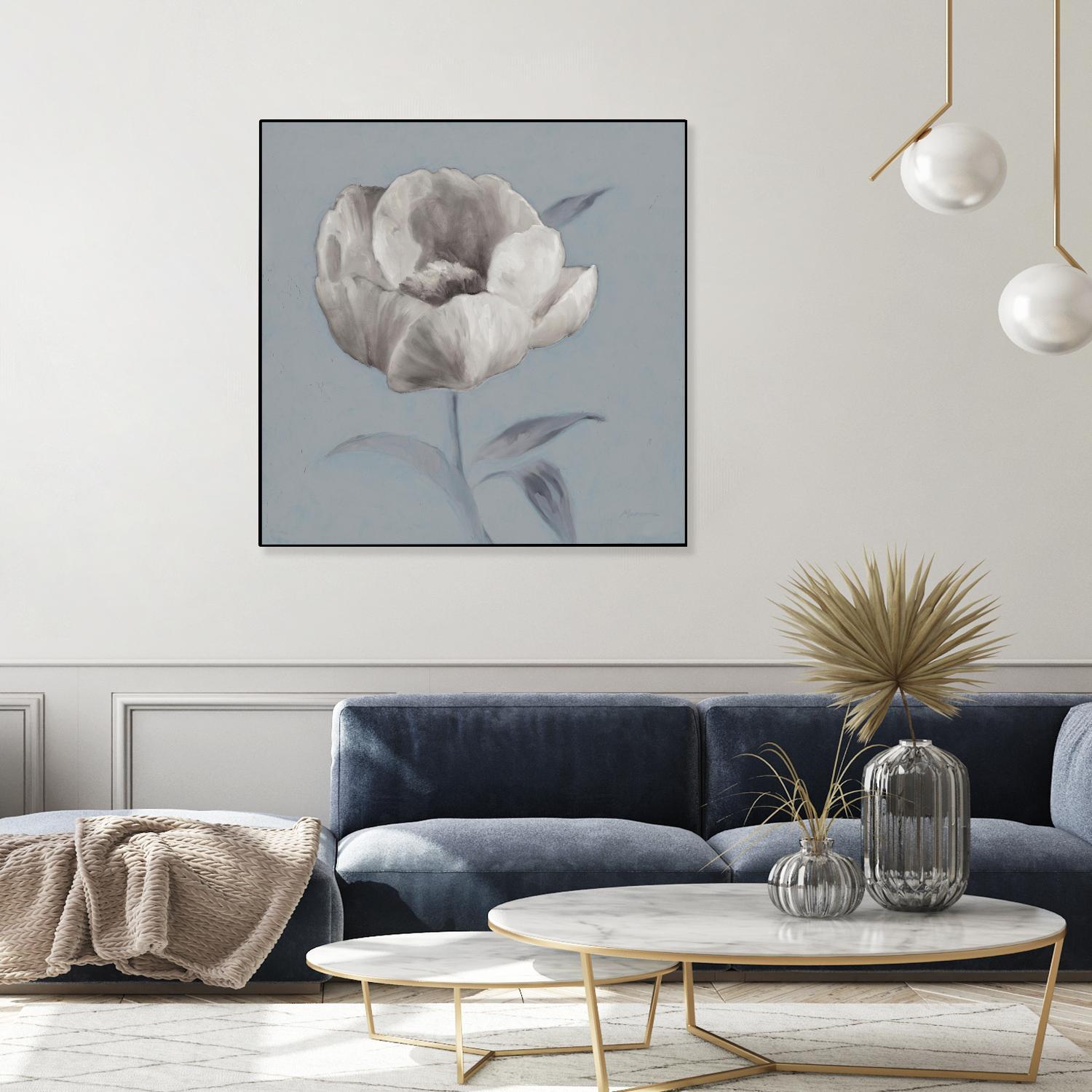 FLORAL SYMPOSIUM I by JUIANNE MARCOUX on GIANT ART - blue floral floral
