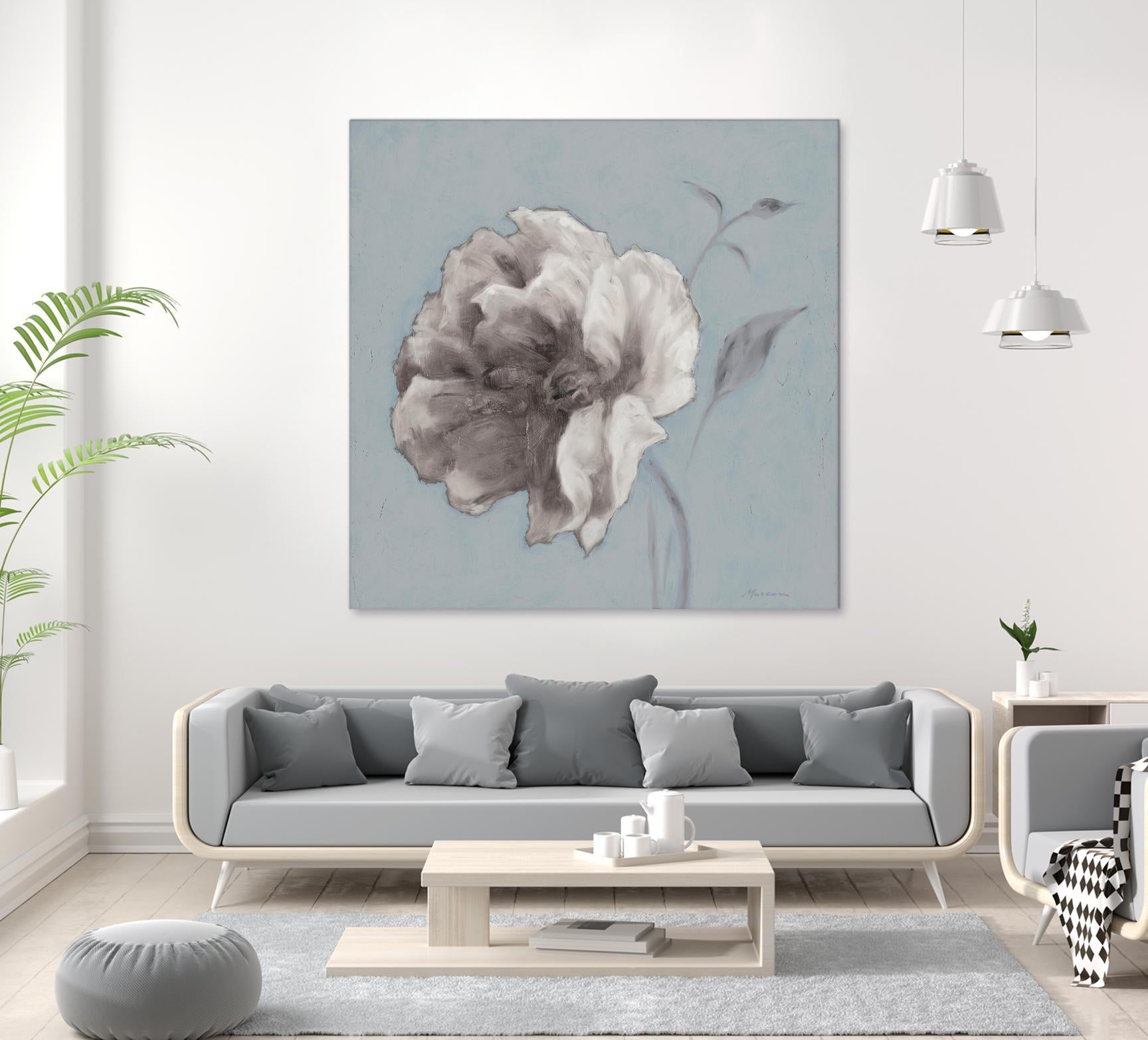 FLORAL SYMPOSIUM II by JUIANNE MARCOUX on GIANT ART - blue floral floral