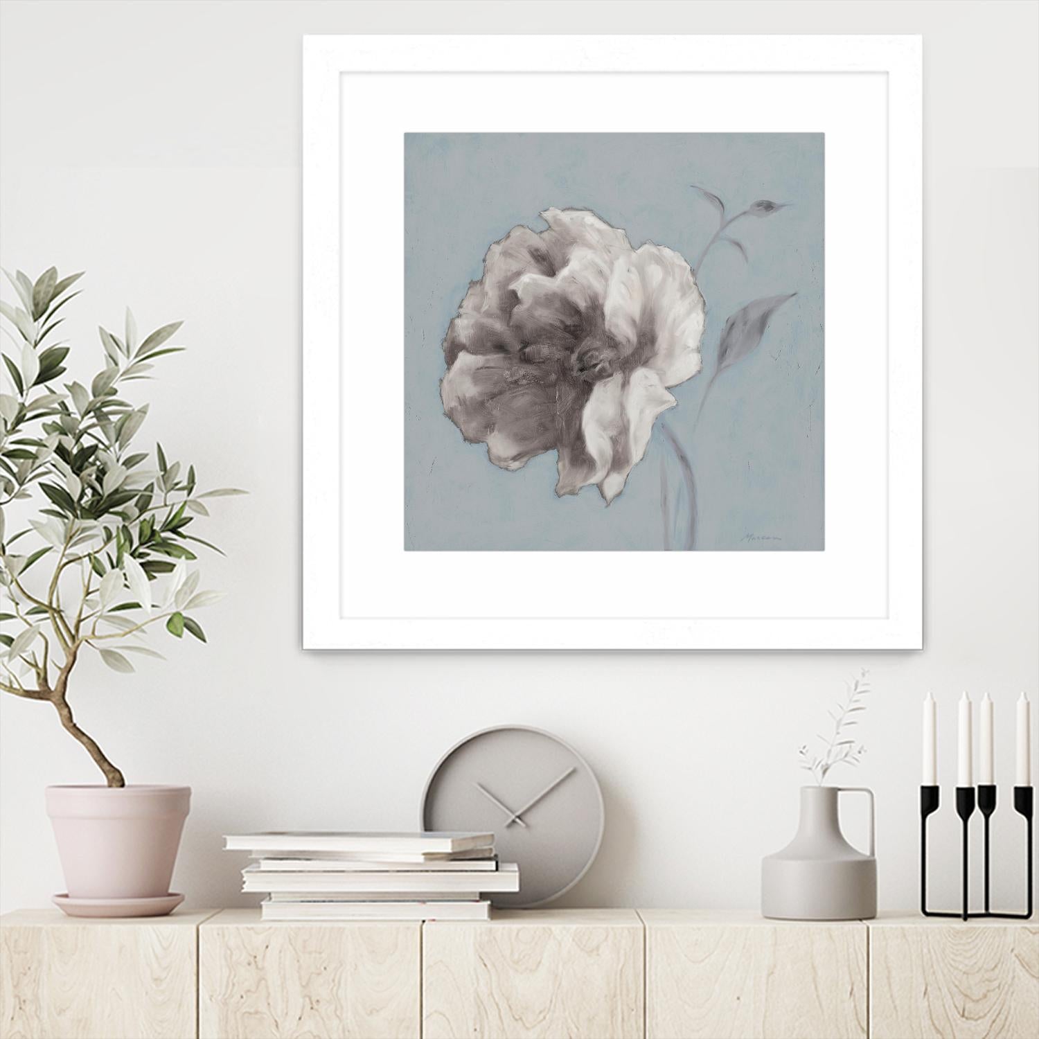 FLORAL SYMPOSIUM II by JUIANNE MARCOUX on GIANT ART - blue floral floral