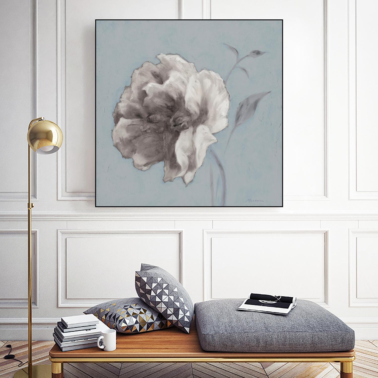 FLORAL SYMPOSIUM II by JUIANNE MARCOUX on GIANT ART - blue floral floral