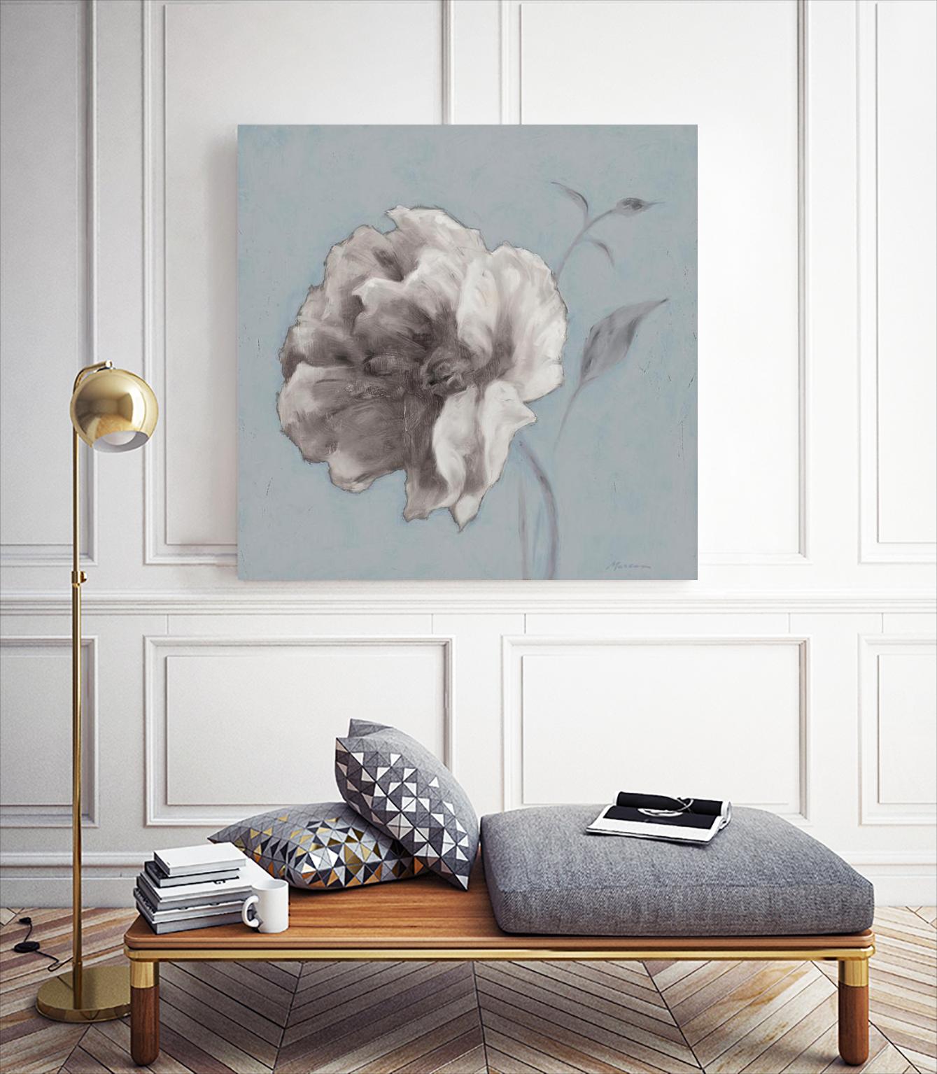 FLORAL SYMPOSIUM II by JUIANNE MARCOUX on GIANT ART - blue floral floral