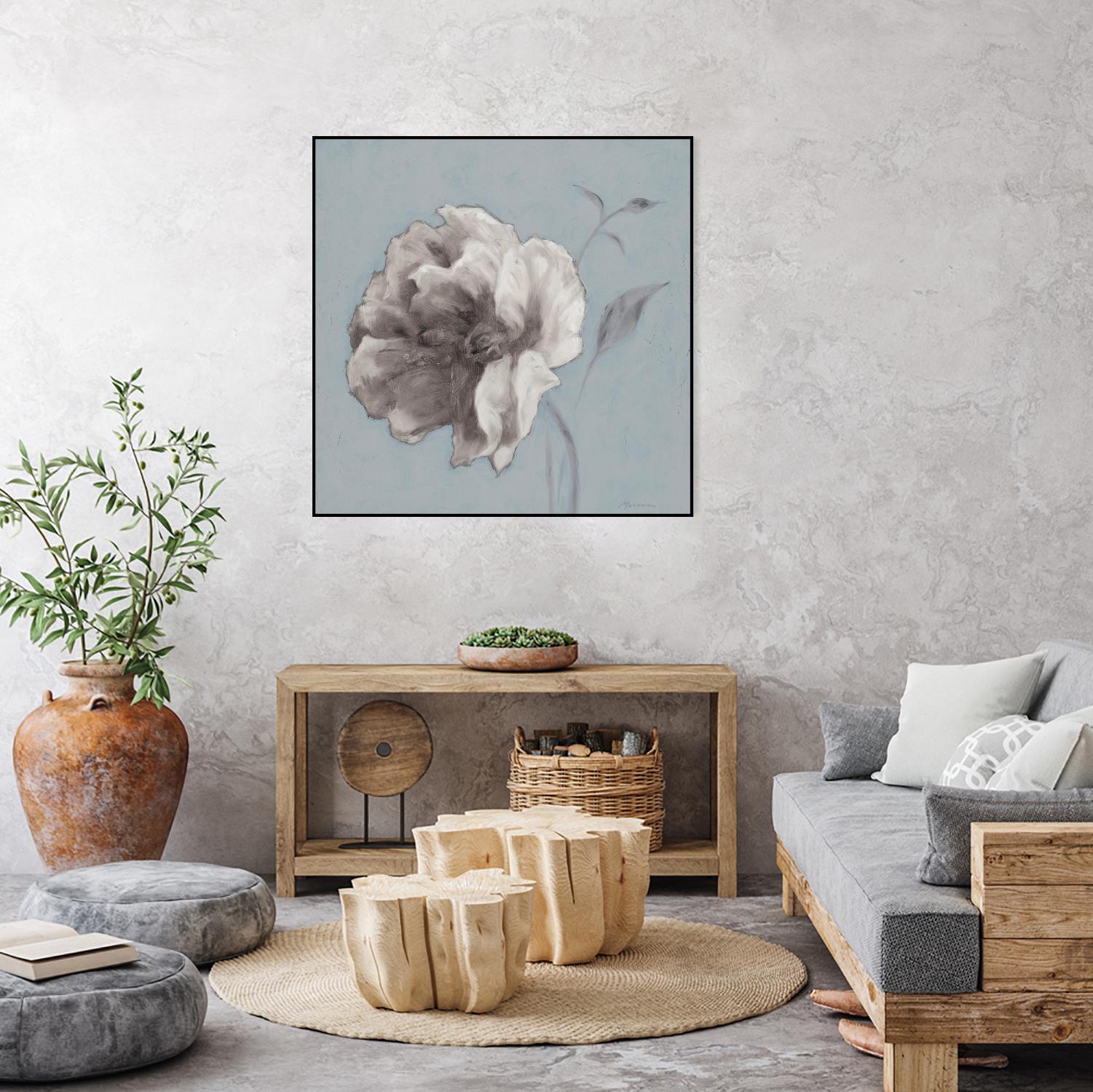 FLORAL SYMPOSIUM II by JUIANNE MARCOUX on GIANT ART - blue floral floral