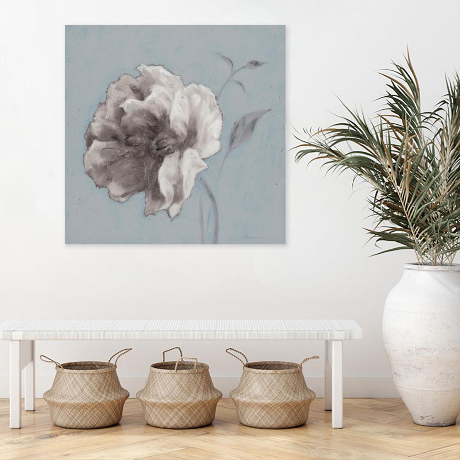 FLORAL SYMPOSIUM II by JUIANNE MARCOUX on GIANT ART - blue floral floral